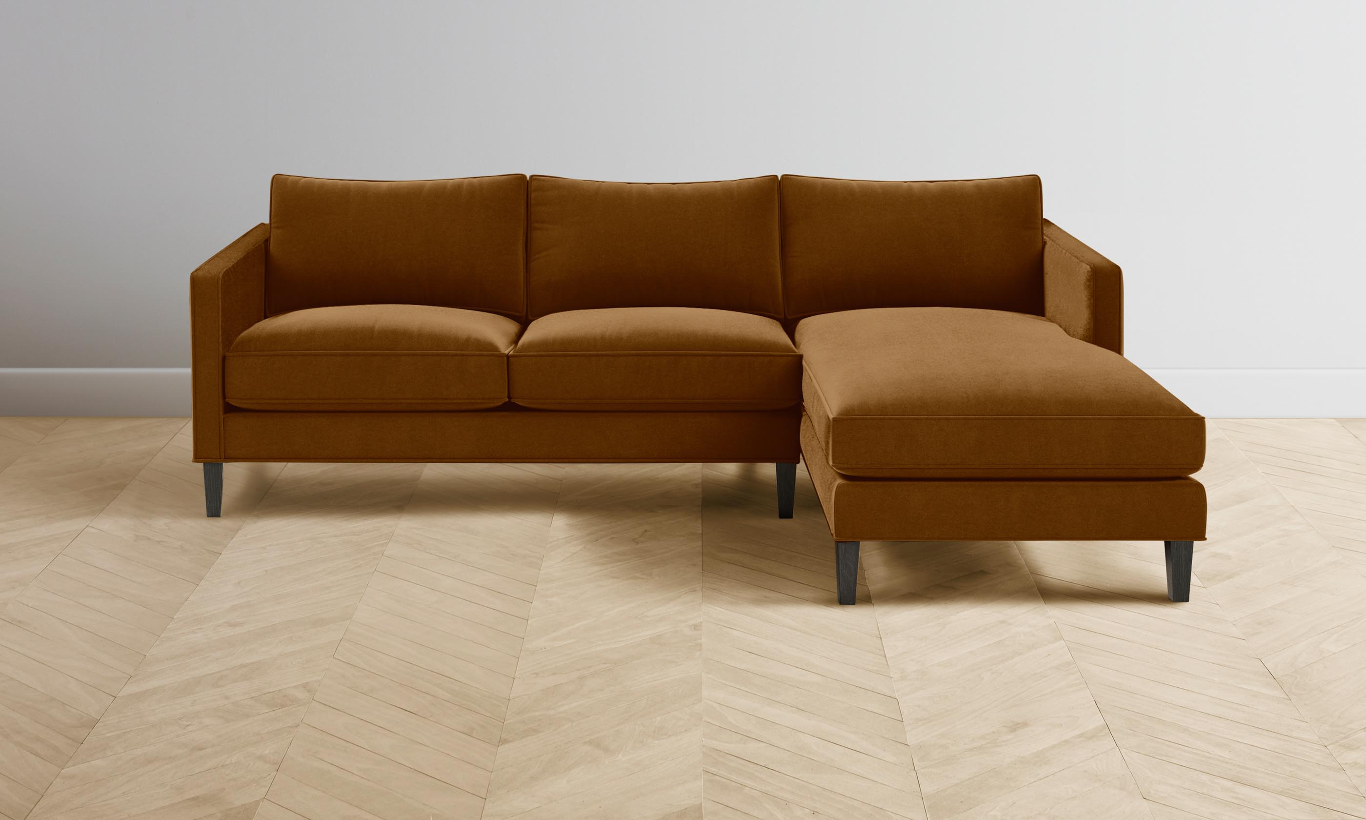 Premium Crosby Sectional Sofa - Luxurious Mohair Upholstery in Warm Brown Sugar | Perfect for Living Rooms, Lounges & Cozy Home Decor