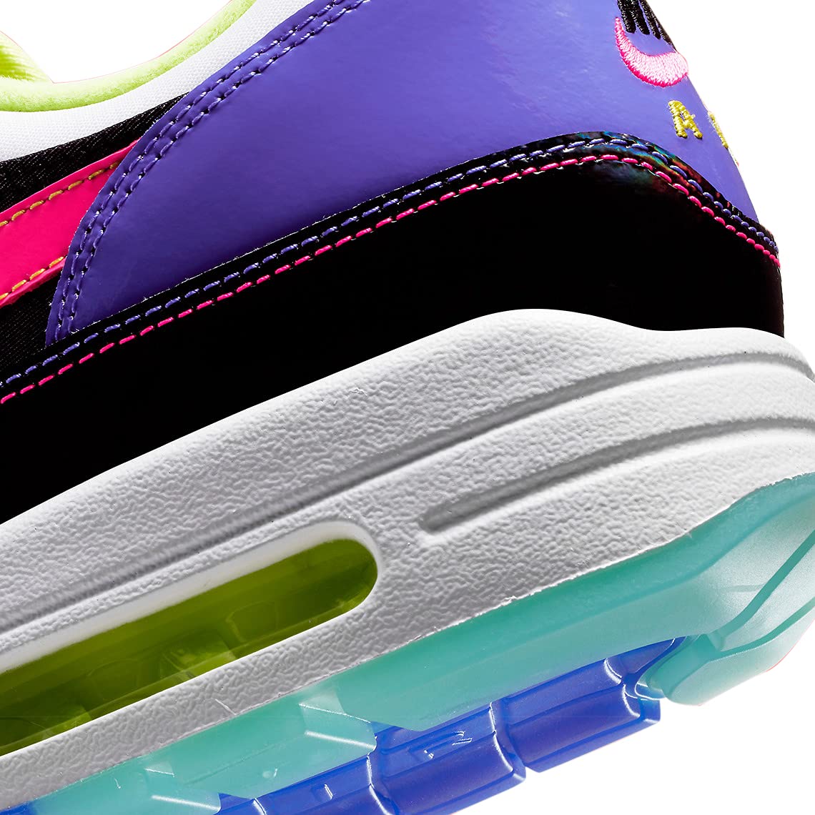 Nike Men's Air Max 1 Running Shoes - Hyper Pink, Black/Hyper Pink/Opti Yellow - Size 10 | Lightweight Cushioned Sneakers for Jogging, Gym & Casual Wear