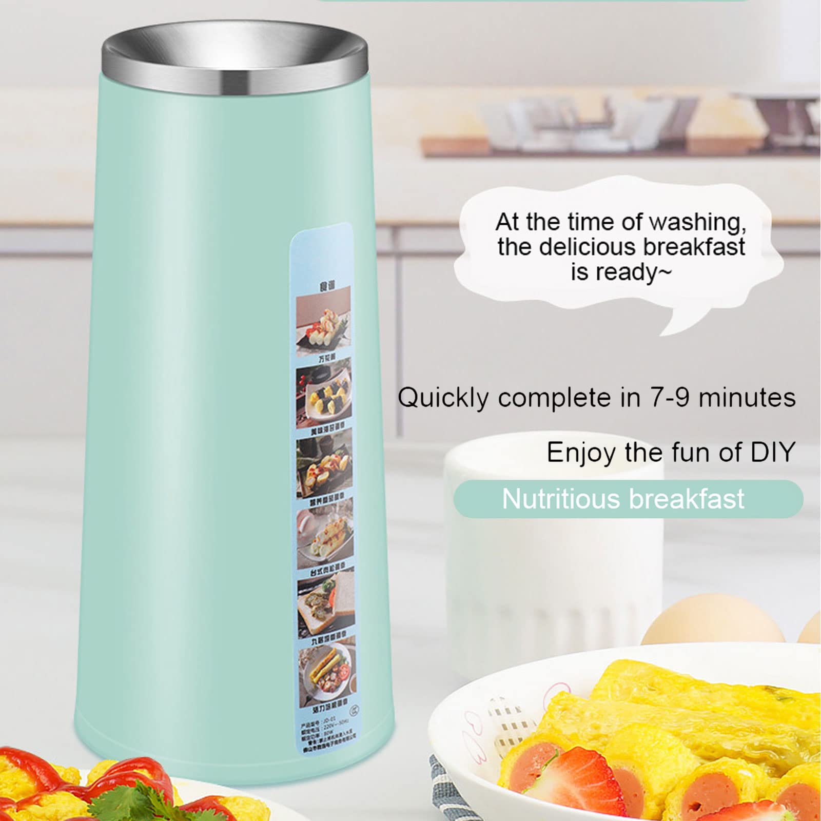 Automatic Egg Roll Maker & Rapid Egg Cooker - Multi-Function Breakfast Machine for Eggs, Sausage & Omelets - Perfect for Microwave Breakfast Sandwiches - Great Gift for Kids & Adults (Green) - Ideal for Quick Breakfasts, Family Meals & Kitchen Convenience