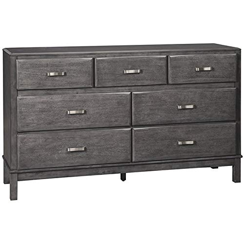 BOWERY HILL 7-Drawer Gray Dresser - Modern Bedroom Storage Furniture for Home Organization & Closet Space Saving