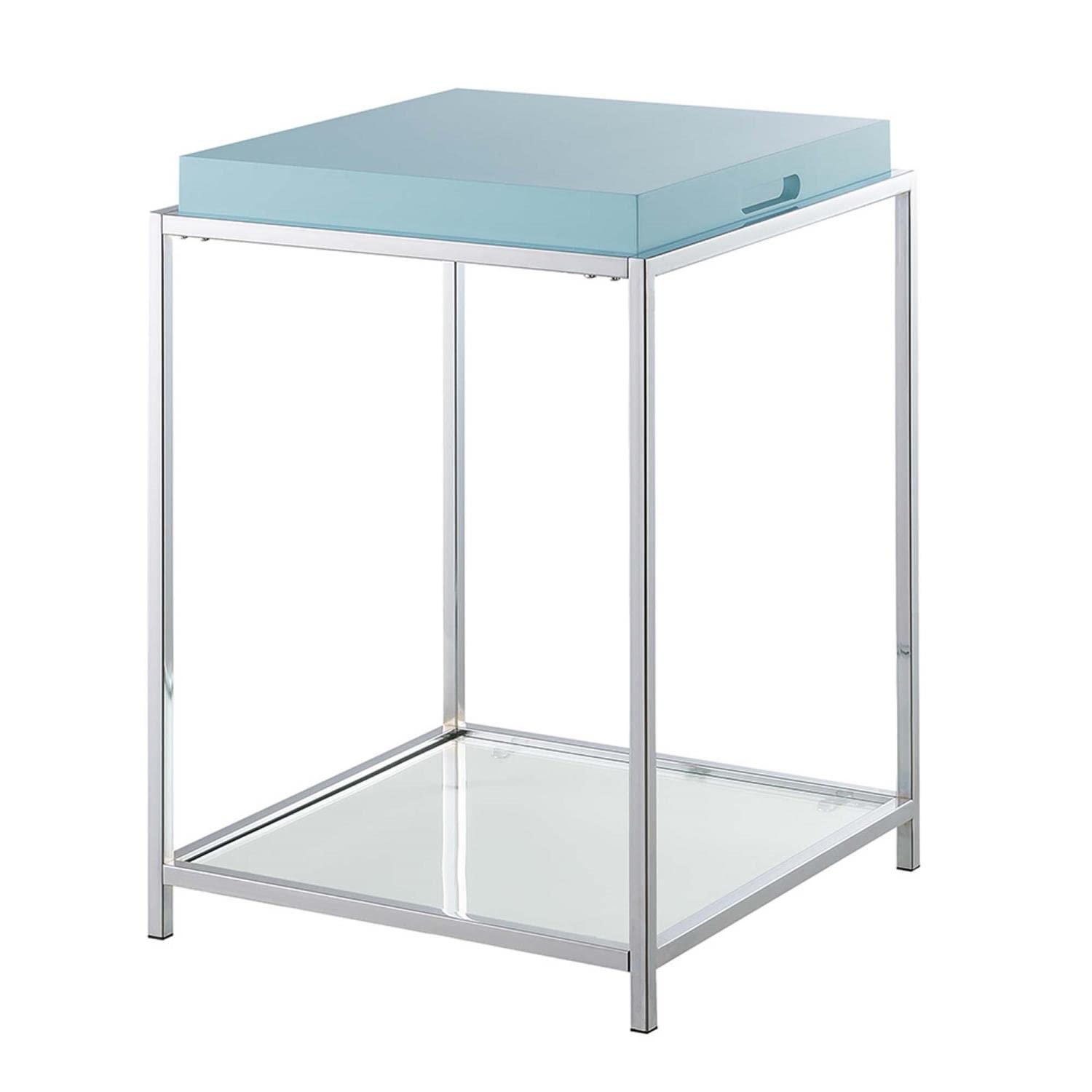 Convenience Concepts Palm Beach End Table with Removable Trays & Shelf - Sea Foam Green Accent Table for Living Room, Bedroom & Patio