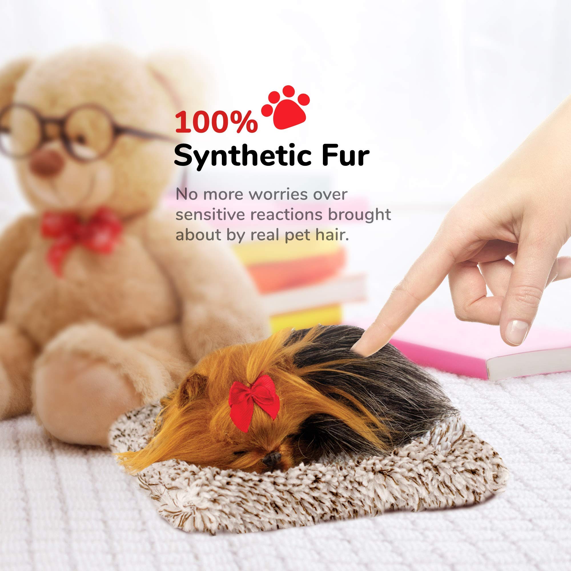 Mini Yorkie Stuffed Animal - Soft Plush Dog Toy with Battery-Operated Movement for Kids, Boys, Girls & Seniors | Cuddly Pet Companion for Bedtime, Stress Relief & Gift Giving