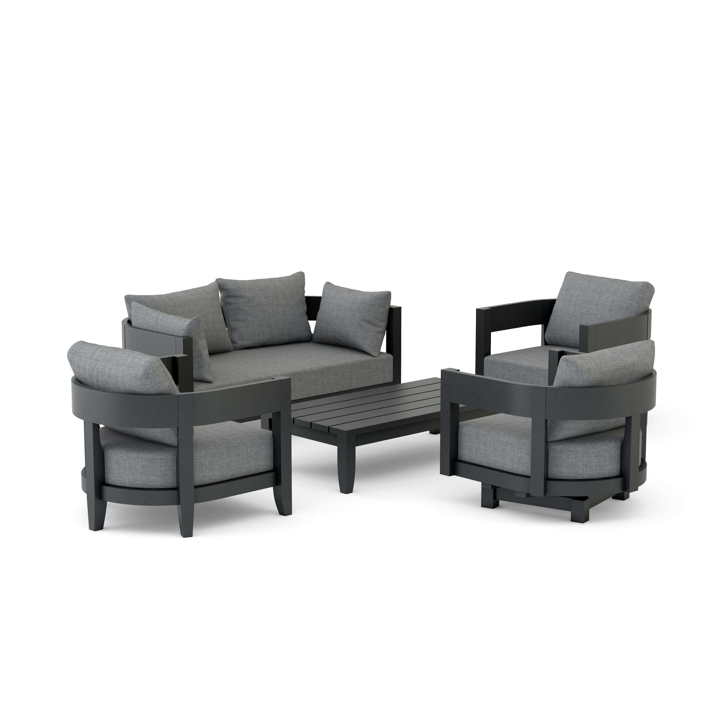 Coronado 5-Piece Deep Seating Patio Set - Outdoor Furniture for Garden, Poolside & Backyard Relaxation