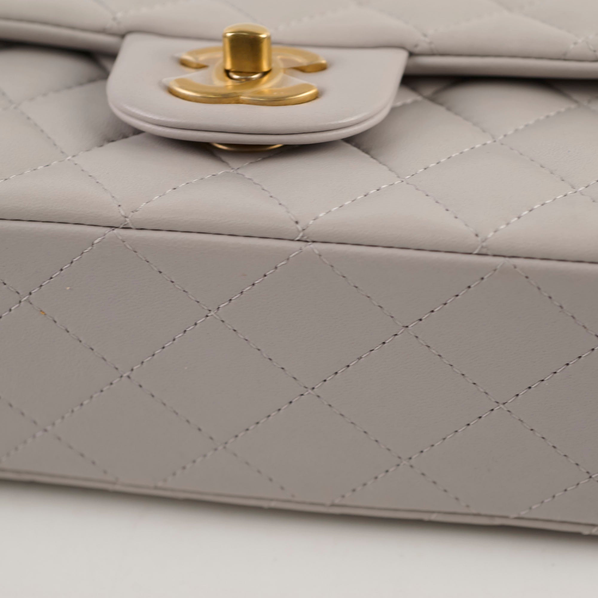 Chanel Mini Rectangular Top Handle Bag in Light Grey - Luxury Crossbody Purse for Women, Perfect for Parties & Evening Events