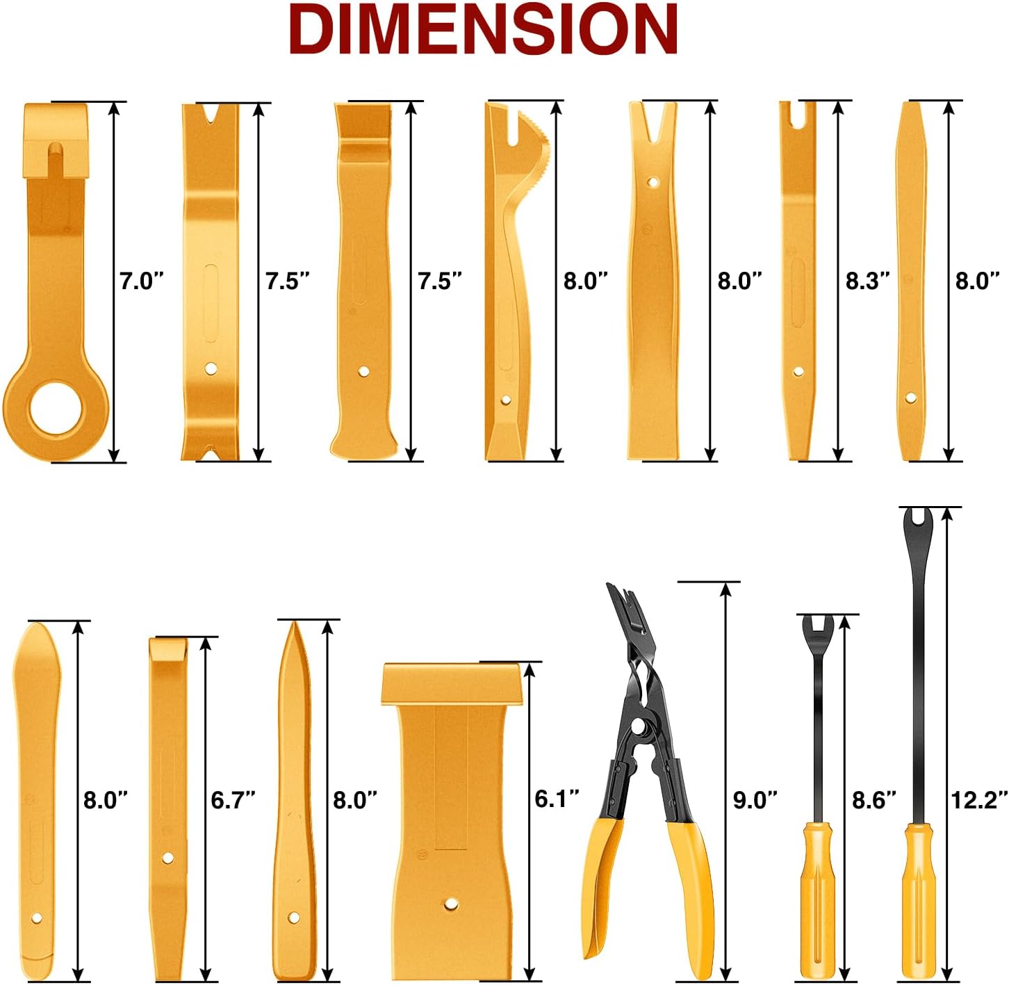 19-Piece Auto Trim Removal Tool Set - Durable Car Panel Clip Pry Tool Kit for Interior & Exterior Detailing - Perfect for DIY Auto Repair, Upholstery & Car Maintenance