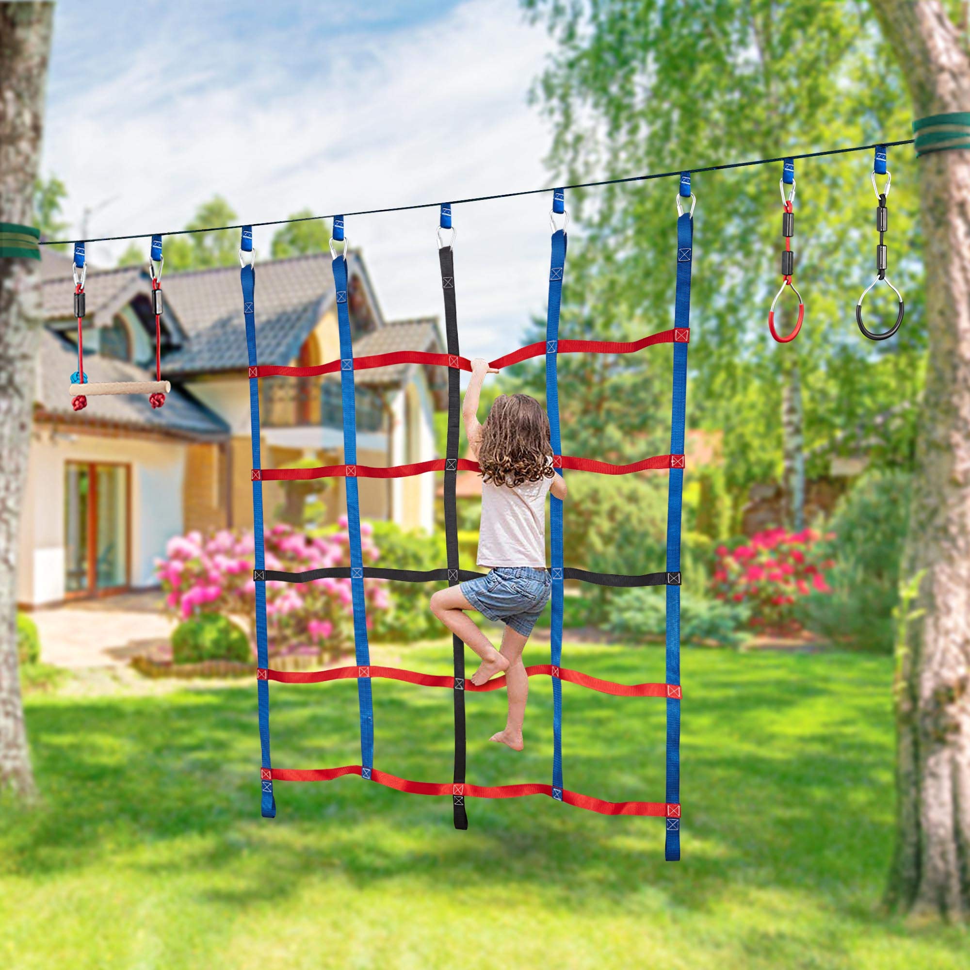 Kids Climbing Net for Outdoor Play - Durable Cargo Net for Jungle Gyms, Playground Obstacle Courses & Ninja Training | Perfect for Backyard, School Playgrounds & Adventure Parks