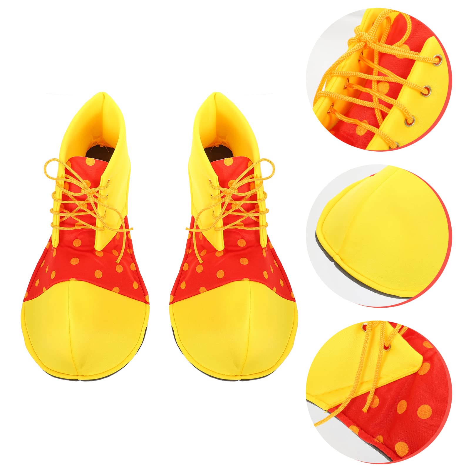 Halloween Clown Shoes - Bright Yellow & Red Costume Accessories for Cosplay, Masquerade Parties & Halloween Events | Fun Party Favors & Carnival Footwear