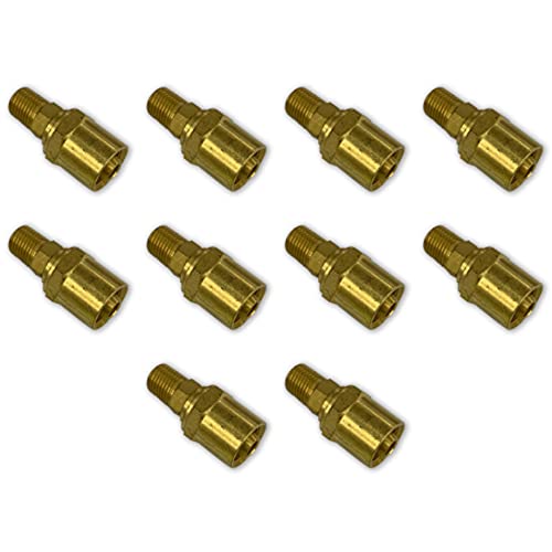 10 Pack Brass Reusable Fitting Adapter 1/4