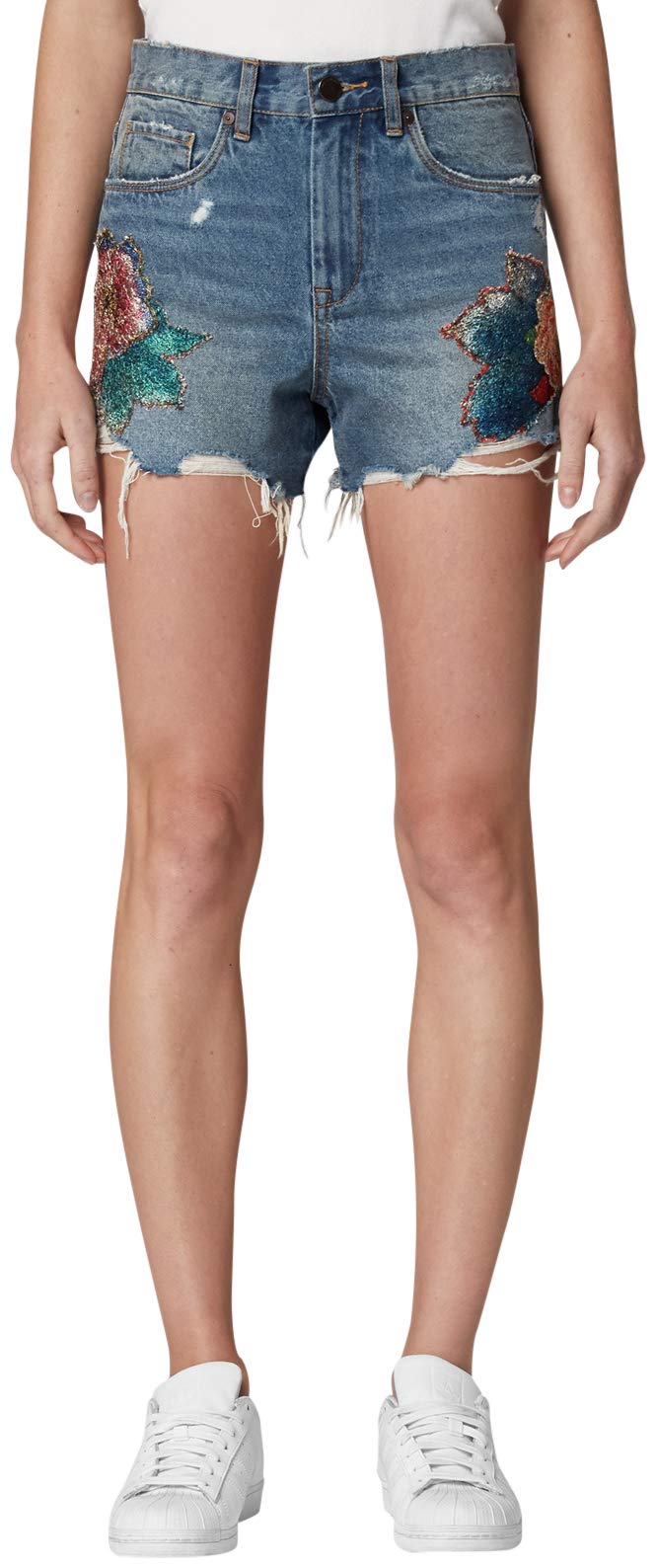 Blank NYC The Barrow High-Rise Floral Detail Shorts - Wild Flower Print, Size 29 (4) | Women's Fashion, Summer Outfits, Casual Wear & Vacation Style