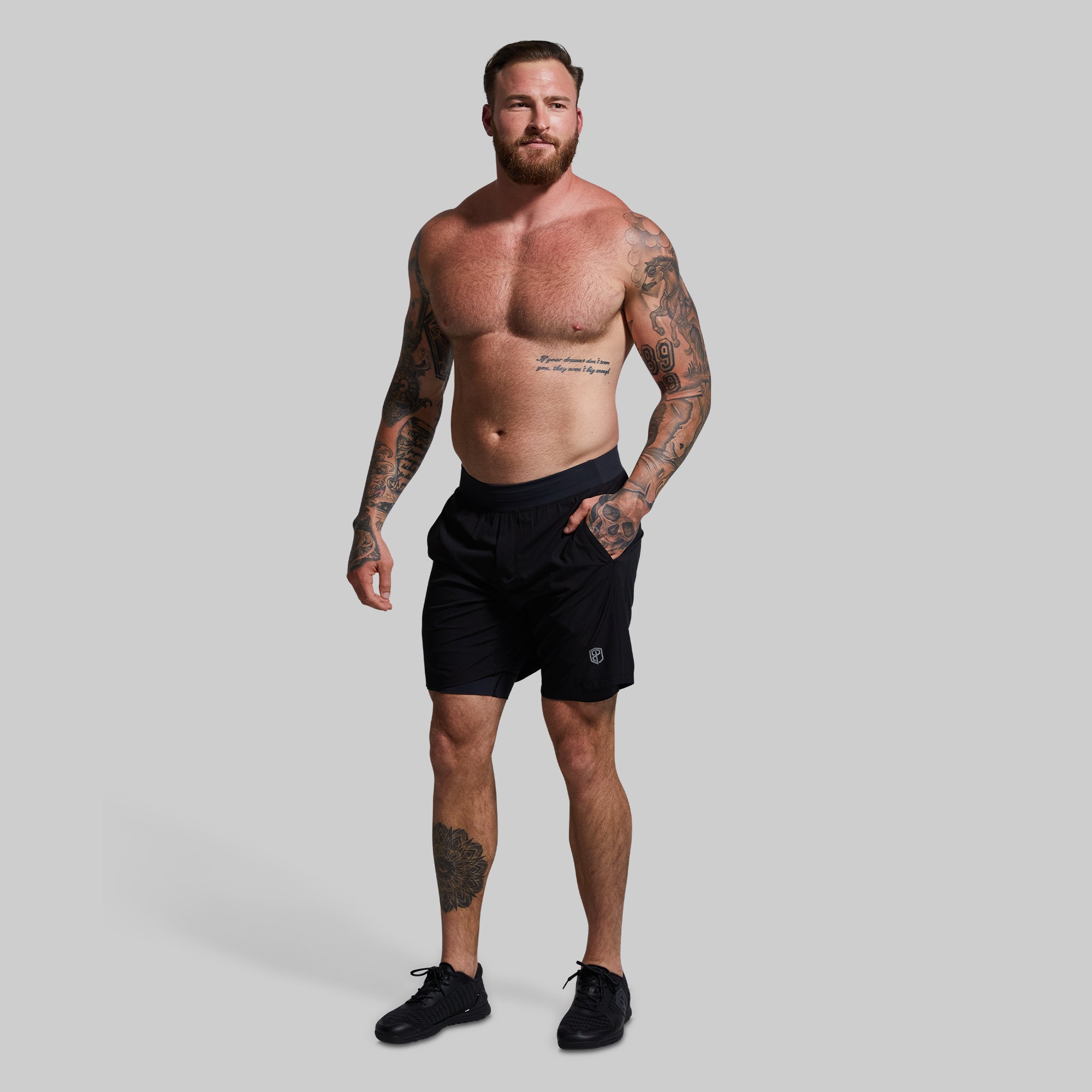 Versatile Compression Shorts for Men - 9-Inch Workout Running Gym Shorts (Black) - Perfect for Training, Jogging & Active Lifestyles