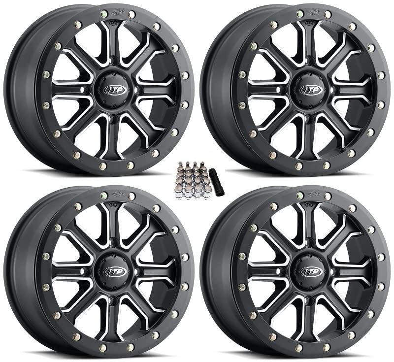 ITP Inertia Beadlock 15-Inch UTV Wheels - Black Mule Pro FXT Alloy Rims for Off-Road & Trail Riding - Perfect for Polaris RZR, Can-Am Maverick, Yamaha YXZ