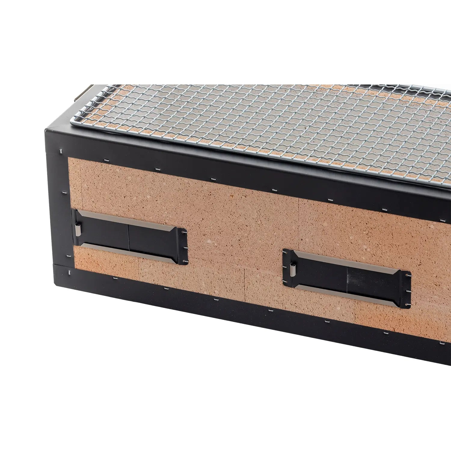 Premium Kaginushi Charcoal Konro Grill with Mesh Net - Medium Size for Outdoor BBQ, Camping & Backyard Grilling | Portable Japanese Style Grill for Perfect Yakitori & Grilled Meats