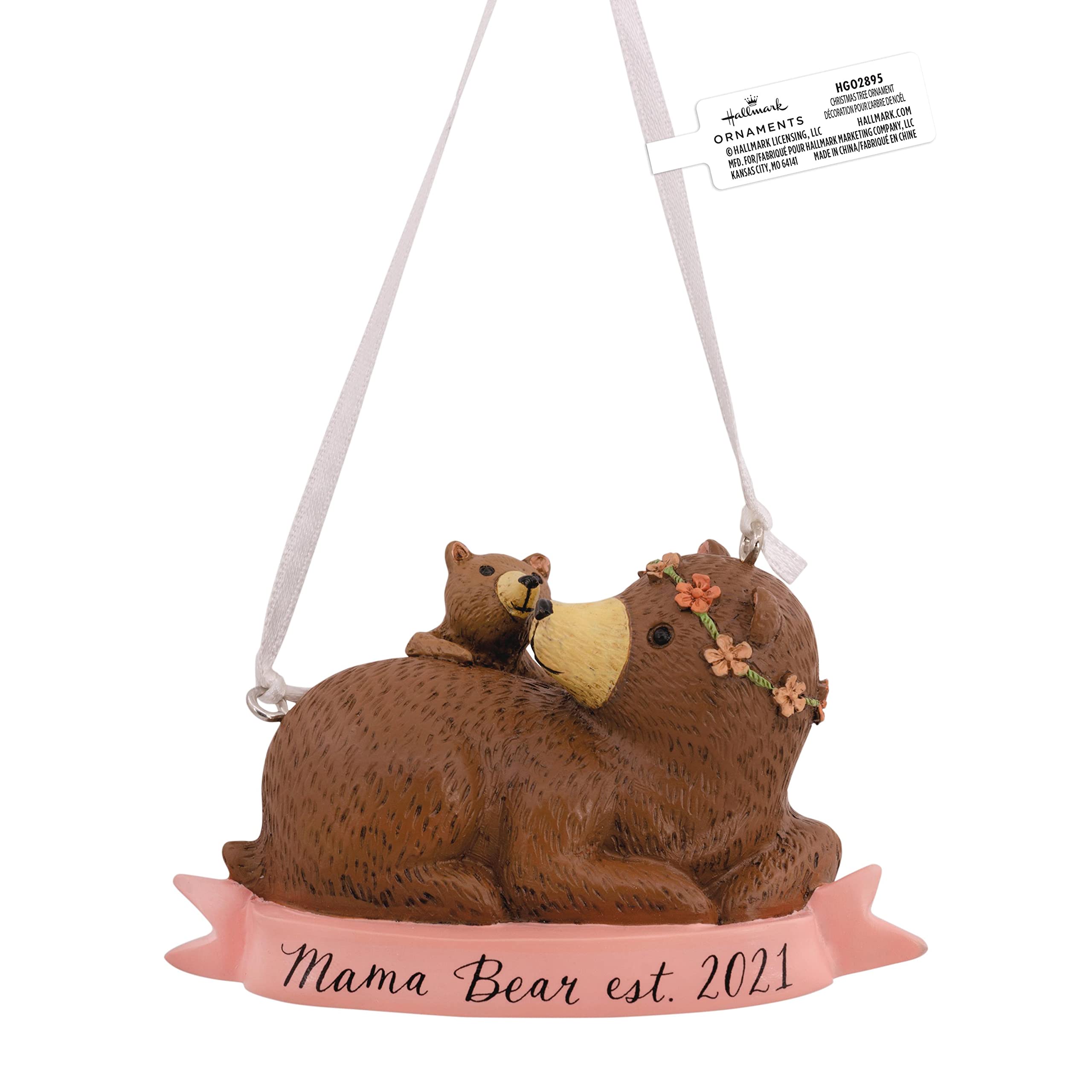 Hallmark Mama Bear New Mom 2021 Christmas Ornament - Perfect Gift for New Mothers, First Christmas Keepsake, Holiday Tree Decoration for Baby's First Christmas