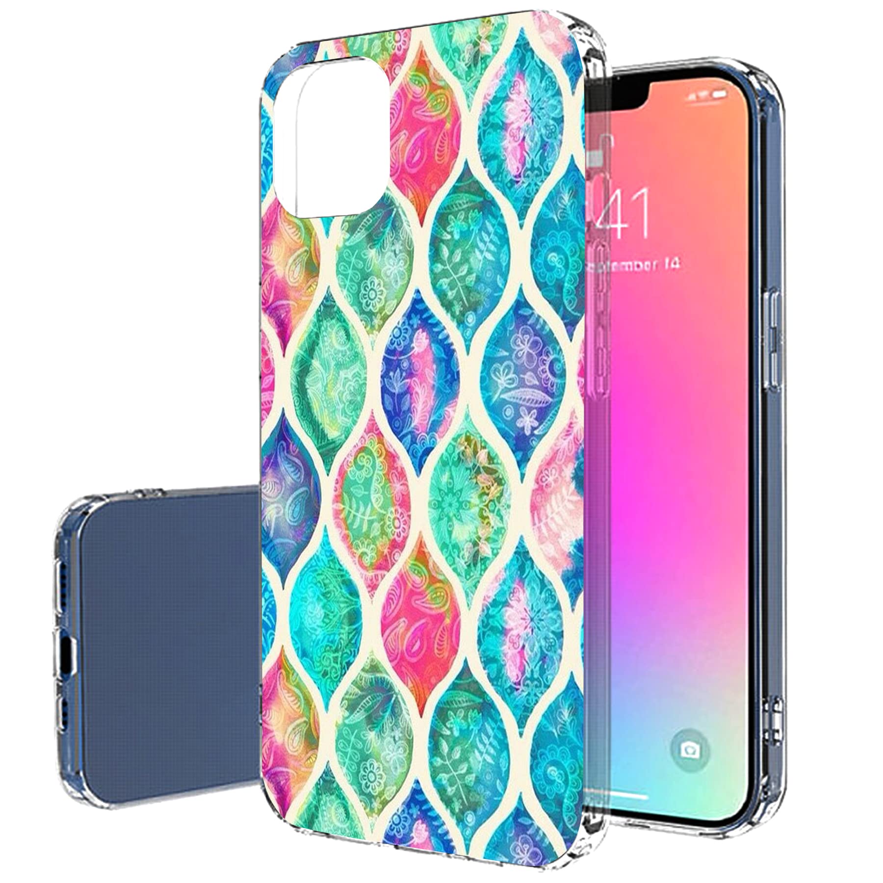 VIBECover Slim Case for Apple iPhone 13 Mini | Flexible TPU Protective Cover with Abstract Design | Perfect for Everyday Use, Travel & Outdoor Activities