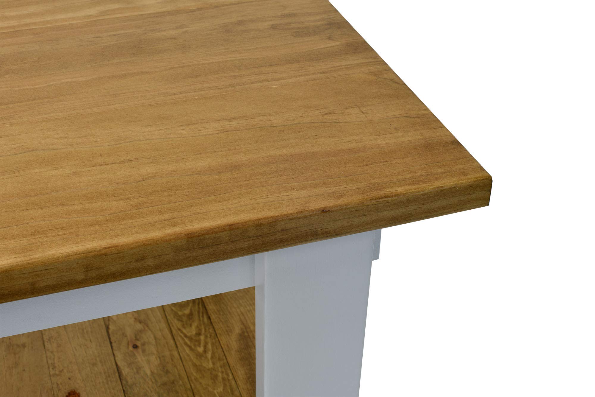 Golden Oak and White Kitchen Island with Storage - 60 Inch Farmhouse Style Kitchen Cart for Small Spaces - Perfect for Meal Prep, Dining, and Extra Counter Space