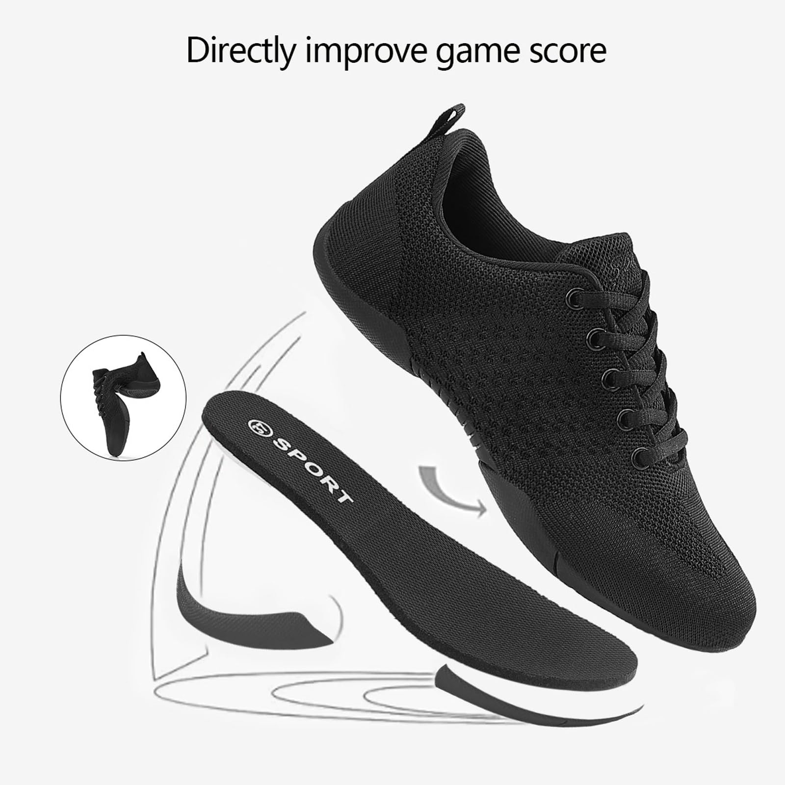 Girls Cheerleading Shoes - Women's Dance Sneakers for Tumbling, Aerobic Fitness & Training - Perfect for Cheer Practice, Gym Workouts & Dance Classes