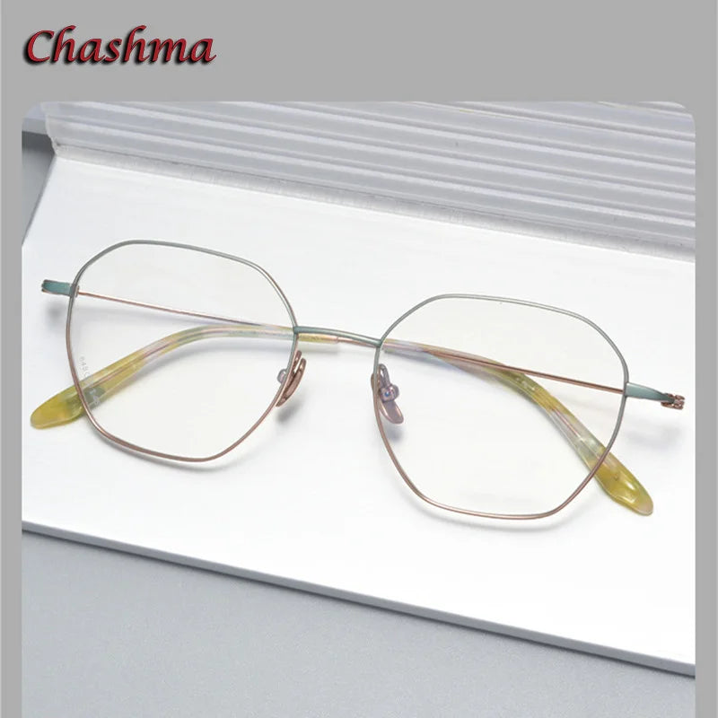 Unisex Titanium Full Rim Flat Top Oval Eyeglasses 84824 - Stylish & Durable for Work, Reading & Everyday Wear
