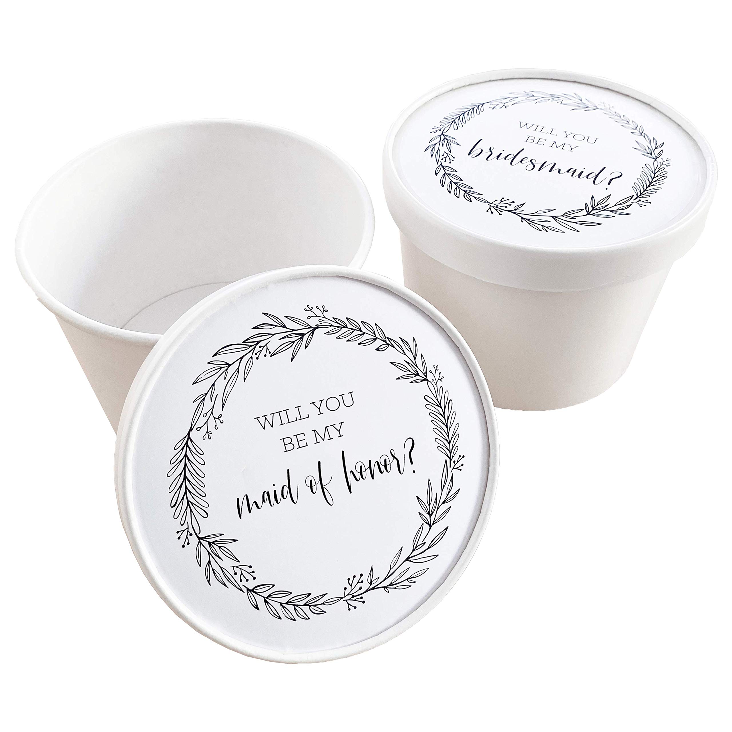 ModParty Bridesmaid Proposal Box Set of 6 - 1 Maid of Honor & 5 Bridesmaid Gift Boxes | Round Wedding Party Proposal Boxes for Bridal Shower, Bachelorette Party & Wedding Planning