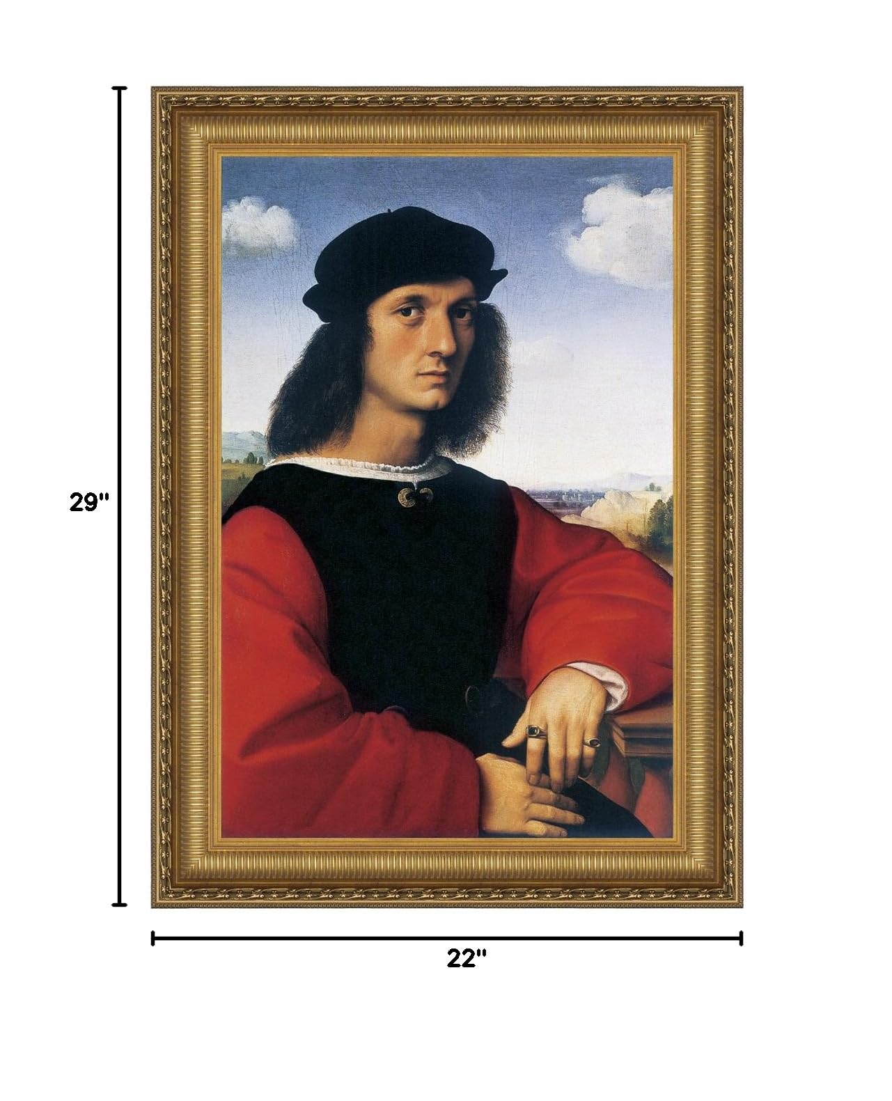 Design Toscano Portrait of Agnolo Doni 1506 - High Quality Canvas Art Reproduction, Renaissance Painting Wall Decor - Perfect for Living Room, Office & Gallery Display