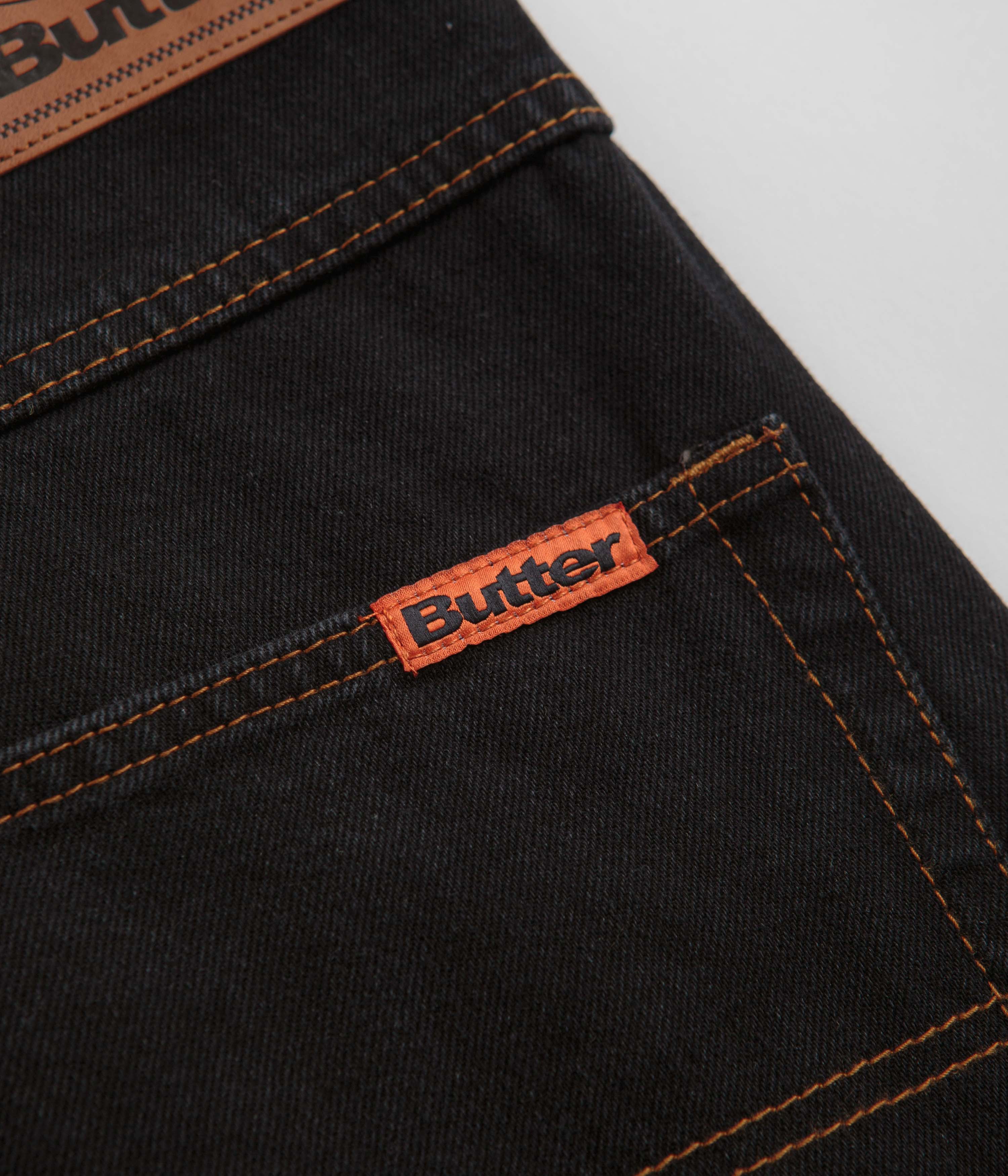 Butter Goods Baggy Denim Shorts for Men - Washed Black Distressed Denim Shorts | Casual Streetwear, Summer Outfits & Beach Style