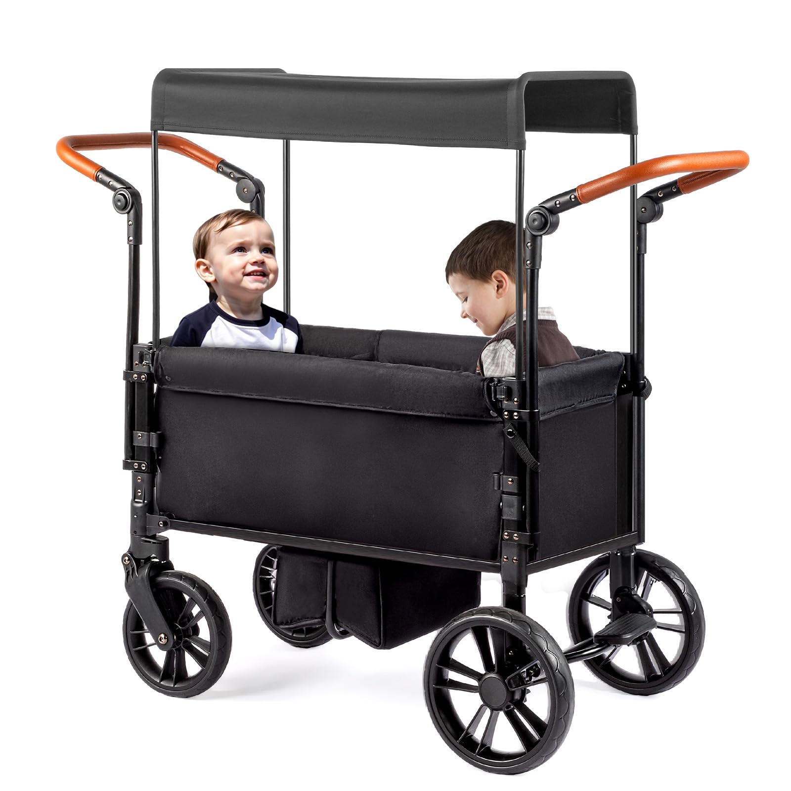 **Lightweight Aluminum Stroller Wagon for 2 Kids – Adjustable Canopy, XL All-Terrain Wheels & Footwell – Perfect for Park Outings, Beach Trips, and Family Adventures**