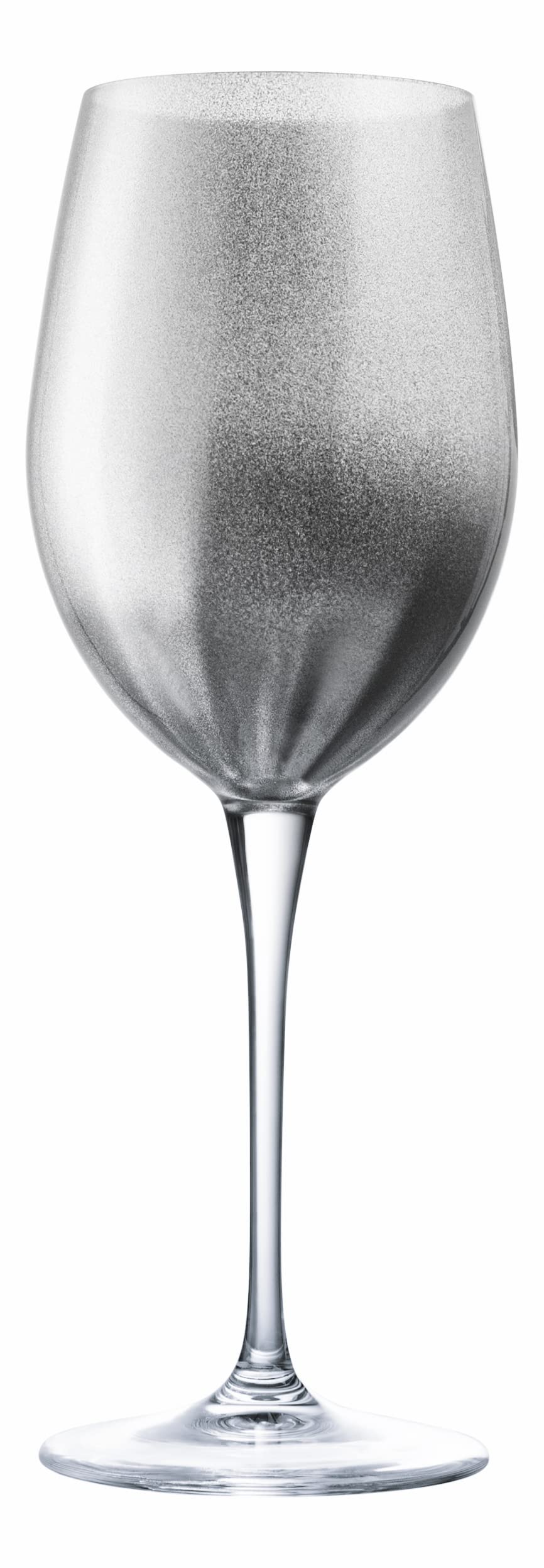 Premium Barski Goblet Set of 6 - 18oz Elegant Silver-Decorated Stemware for Red Wine, Water & Cocktails - European Crafted Glassware for Dinner Parties, Weddings & Special Occasions