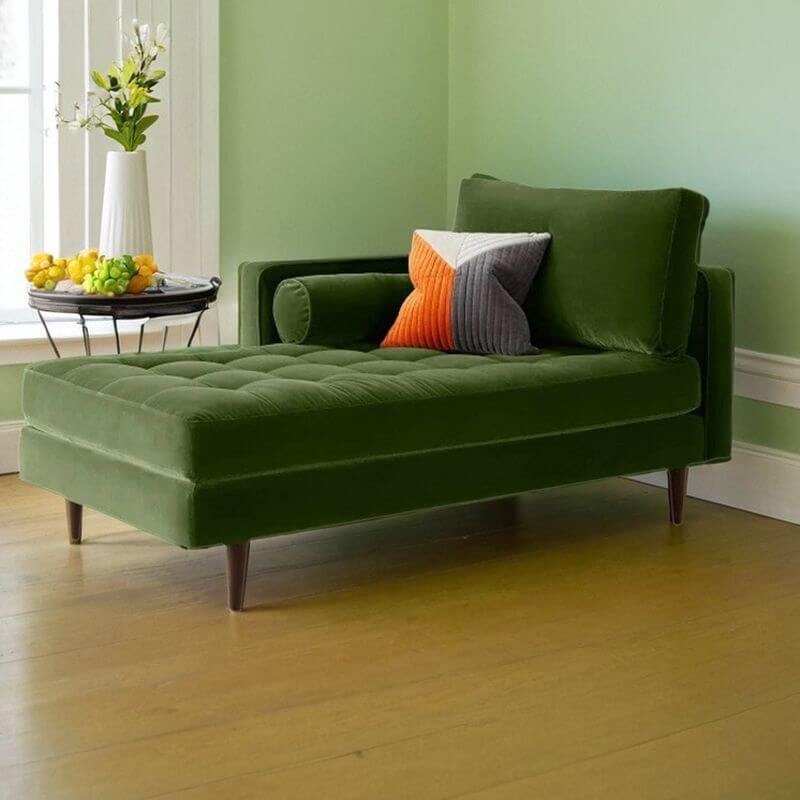 Lime Green Corner Chaise Lounge with 3 Pillows - Detachable Bedroom Sofa for Small Spaces | Perfect for Reading Nook, Guest Room Seating & Apartment Decor