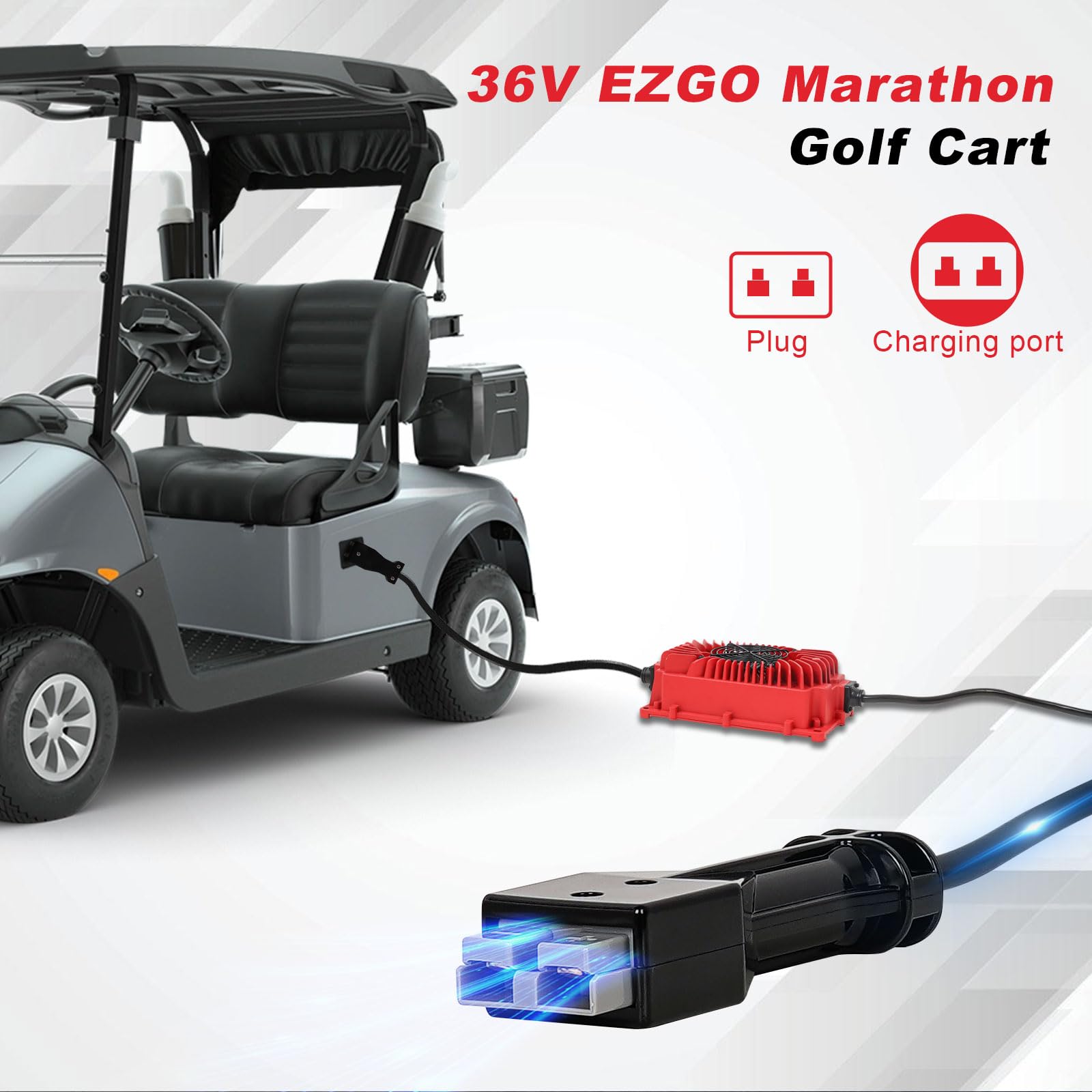 CRAFTSMAN 36V 20A Golf Cart Battery Charger for EZGO with Anderson SB50 Plug - Fast Charging Onboard Golf Cart Charger for Club Car, Yamaha & More | Perfect for Home, Course & RV Use