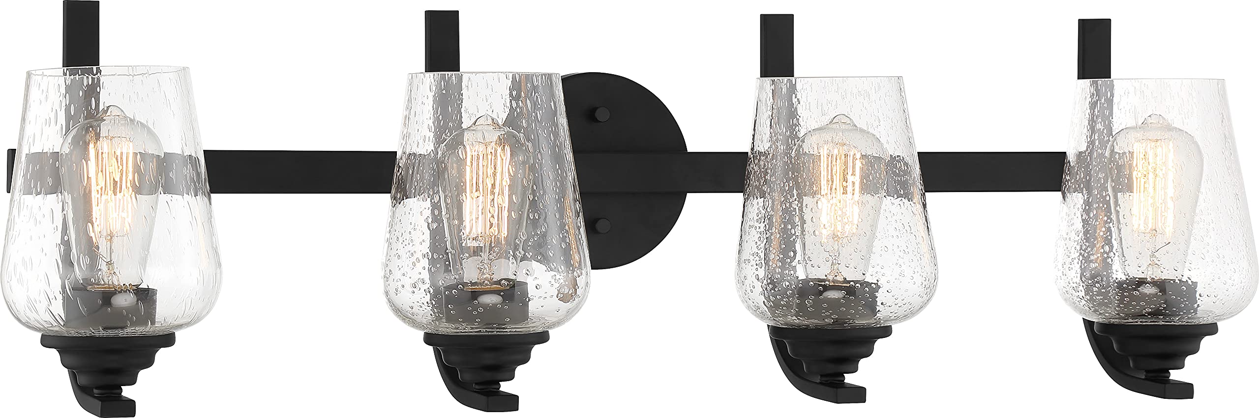 Minka Lavery 1924-66A Shyloh 4-Light Wall Sconce - 240W Coal Black Finish - Modern Lighting for Living Room, Bedroom & Hallway