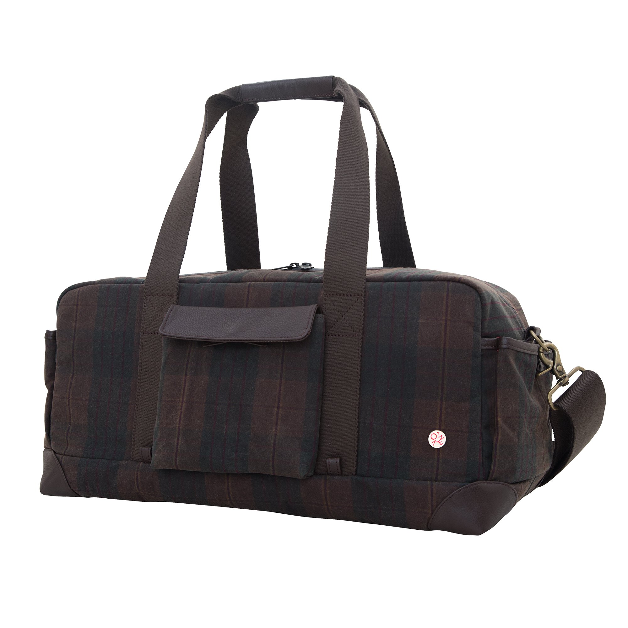 Token Bags Waxed Northern Duffel - Dark Brown Plaid One Size Durable Travel Duffel Bag for Camping, Hiking & Weekend Getaways