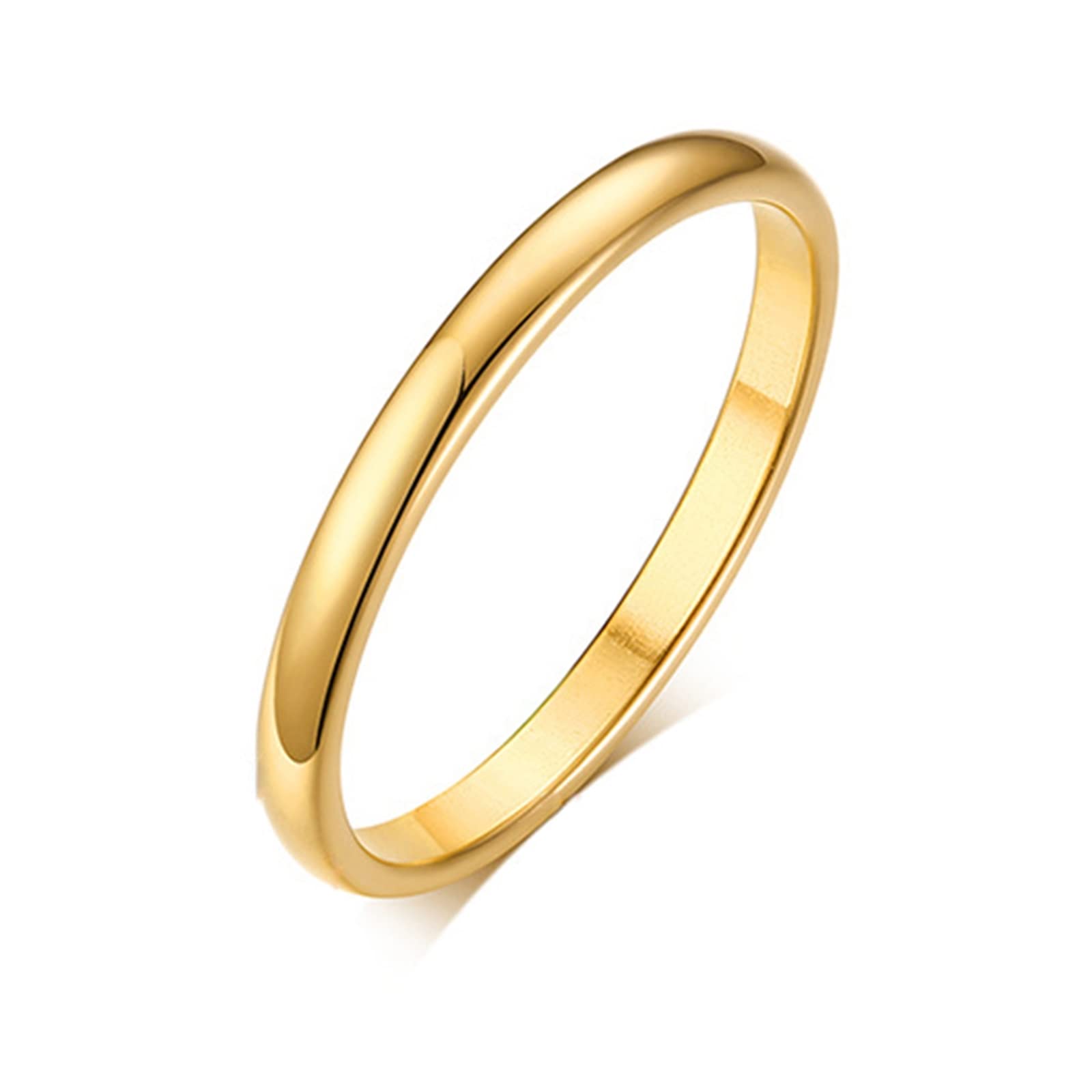 Dsnyu Silver & Gold Plated Stainless Steel Knuckle Rings - Plain Band Stackable Rings for Women & Men - Wedding, Engagement, Fashion Jewelry Gift for Anniversary, Valentine's Day