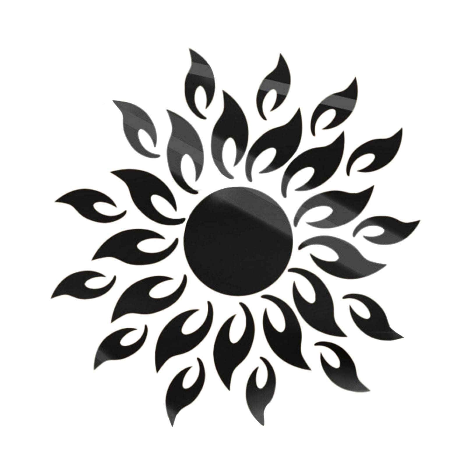 Xlpaxhong Sun Mirror Wall Sticker - Self-Adhesive Acrylic Mirror Decor for Living Room, Bedroom, Chapel - White & Black Home Decoration (One Size) | Perfect for Wedding Backdrops, Nursery Accents & Modern Interior Design
