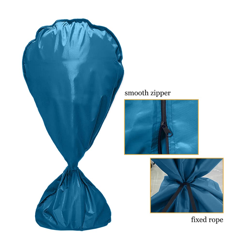 Heavy Duty 420D Waterproof Electric Fan Dust Cover - Washable & Durable Protective Sleeve for Pedestal Stand Fan, Floor Fan | Indoor & Outdoor Use, Home, Office, Patio Protection - Blue