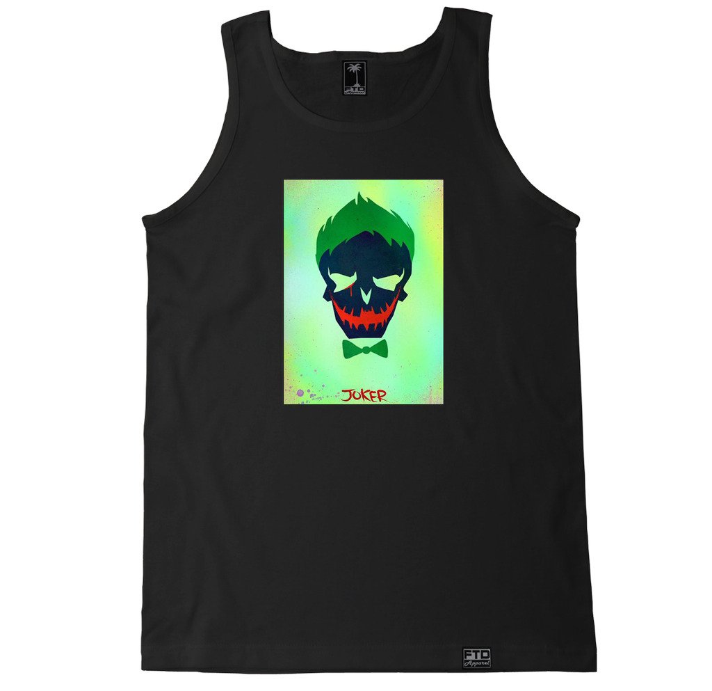 FTD Apparel Men's Joker Graphic Tank Top - Cool Superhero Comic Print Muscle Tee for Gym, Cosplay & Casual Wear