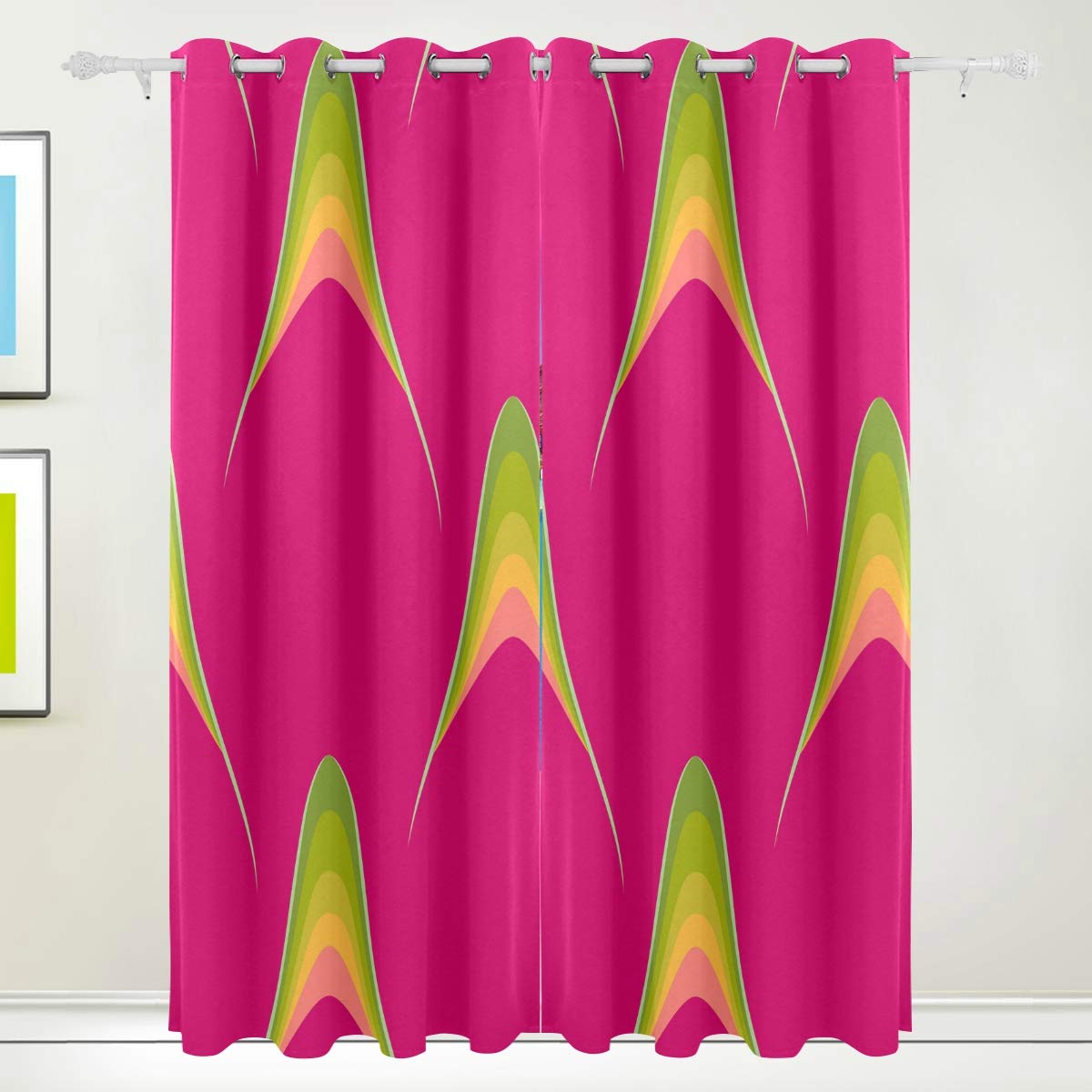 Blackout Curtains for Bedroom & Kitchen - Thermal Insulated Window Panels with Dragon Fruit Design, 84 x 55 Inch, 2 Panels - Perfect for Studio, Nursery & Light-Sensitive Sleepers