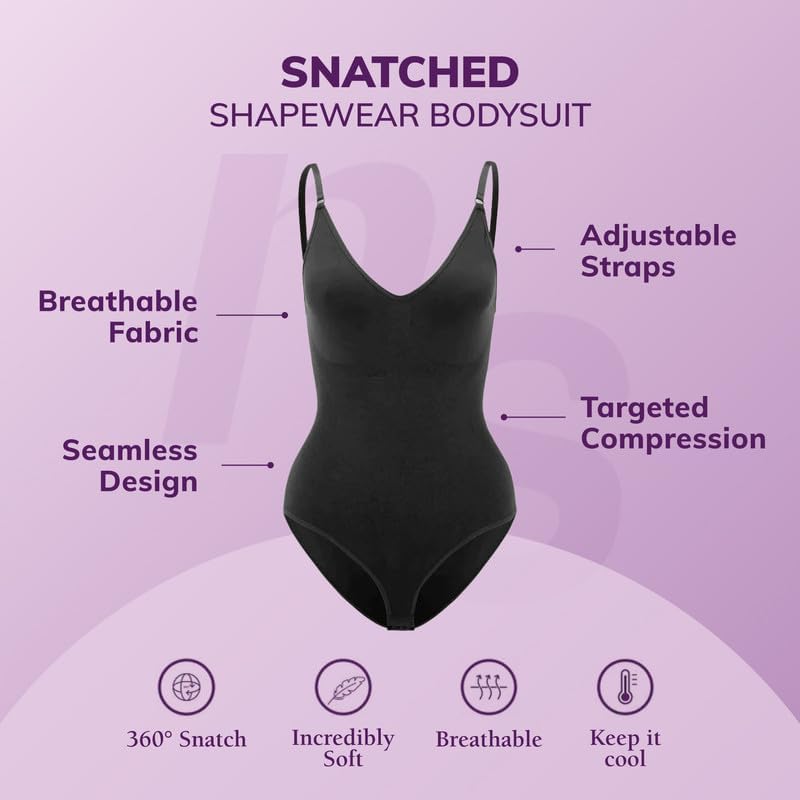 Snatched Women's Shapewear Bodysuit - Tummy Control & Waist Trainer for Seamless Sculpting | Perfect for Everyday Wear, Special Occasions & Confidence Boosting
