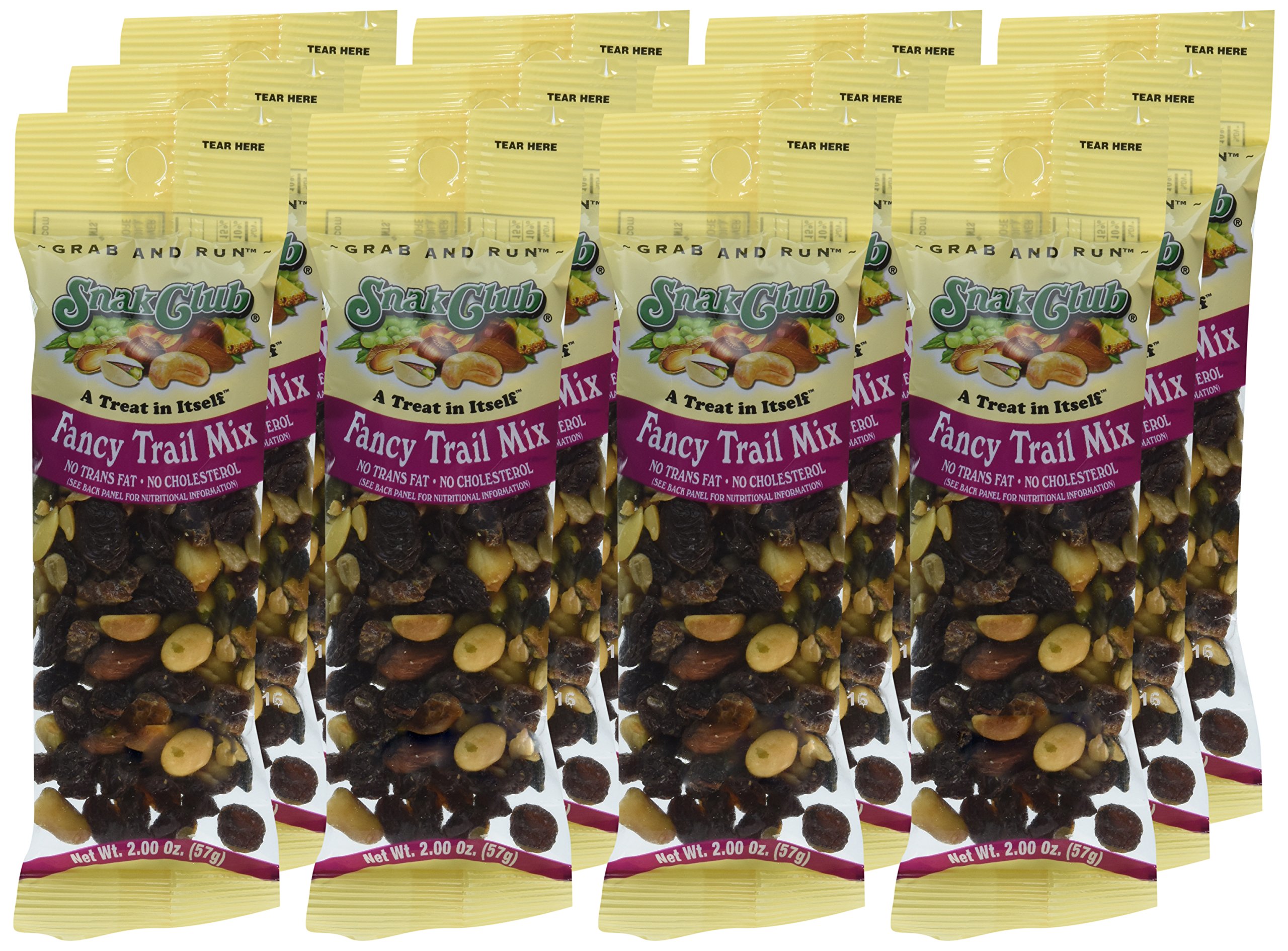 Premium Grab & Go Trail Mix Snacks - 2 oz. Packs (12 Count) - Healthy Salty Nuts & Dried Fruit Mix for Hiking, Travel & Office Snacking