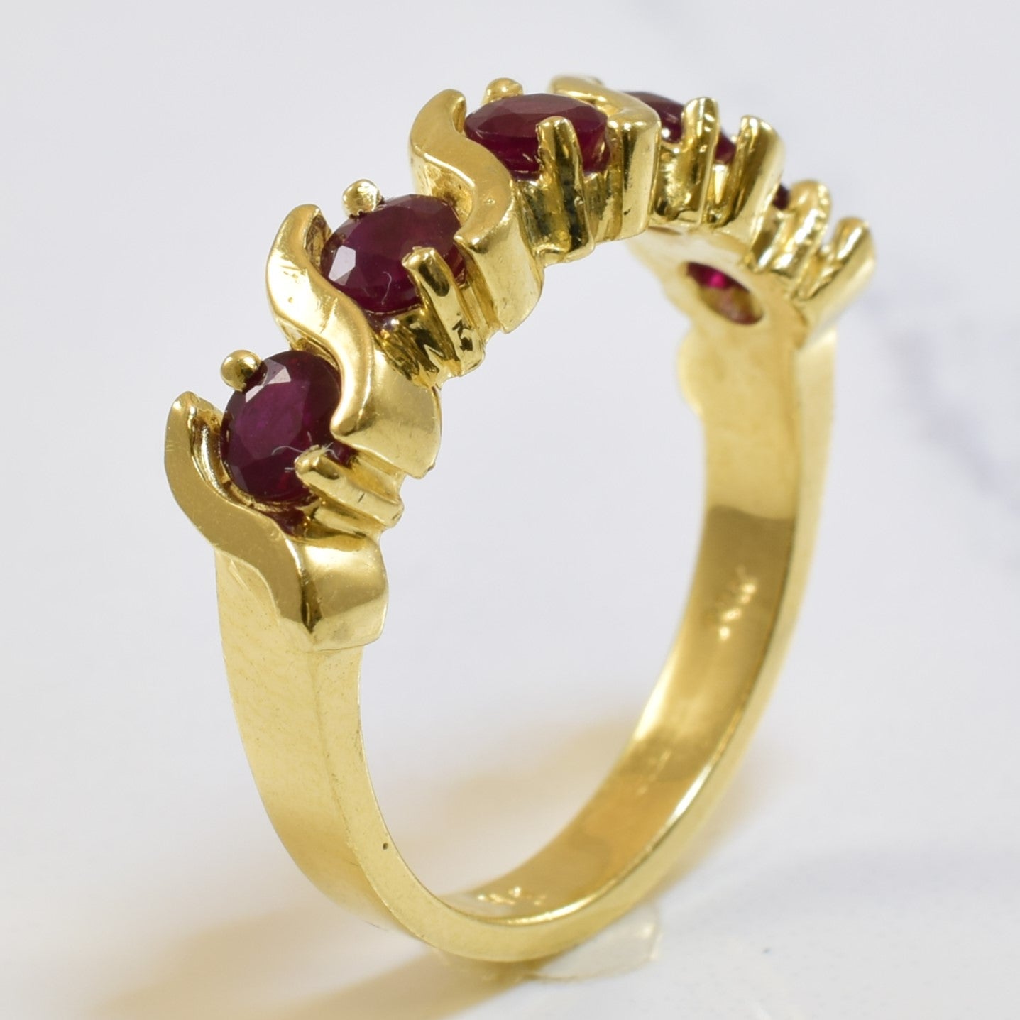 1.00ctw Genuine Ruby Crossover Ring - Size 6.75 | Elegant Stackable Jewelry for Women | Perfect for Anniversary, Birthday & Valentine's Day Gifts