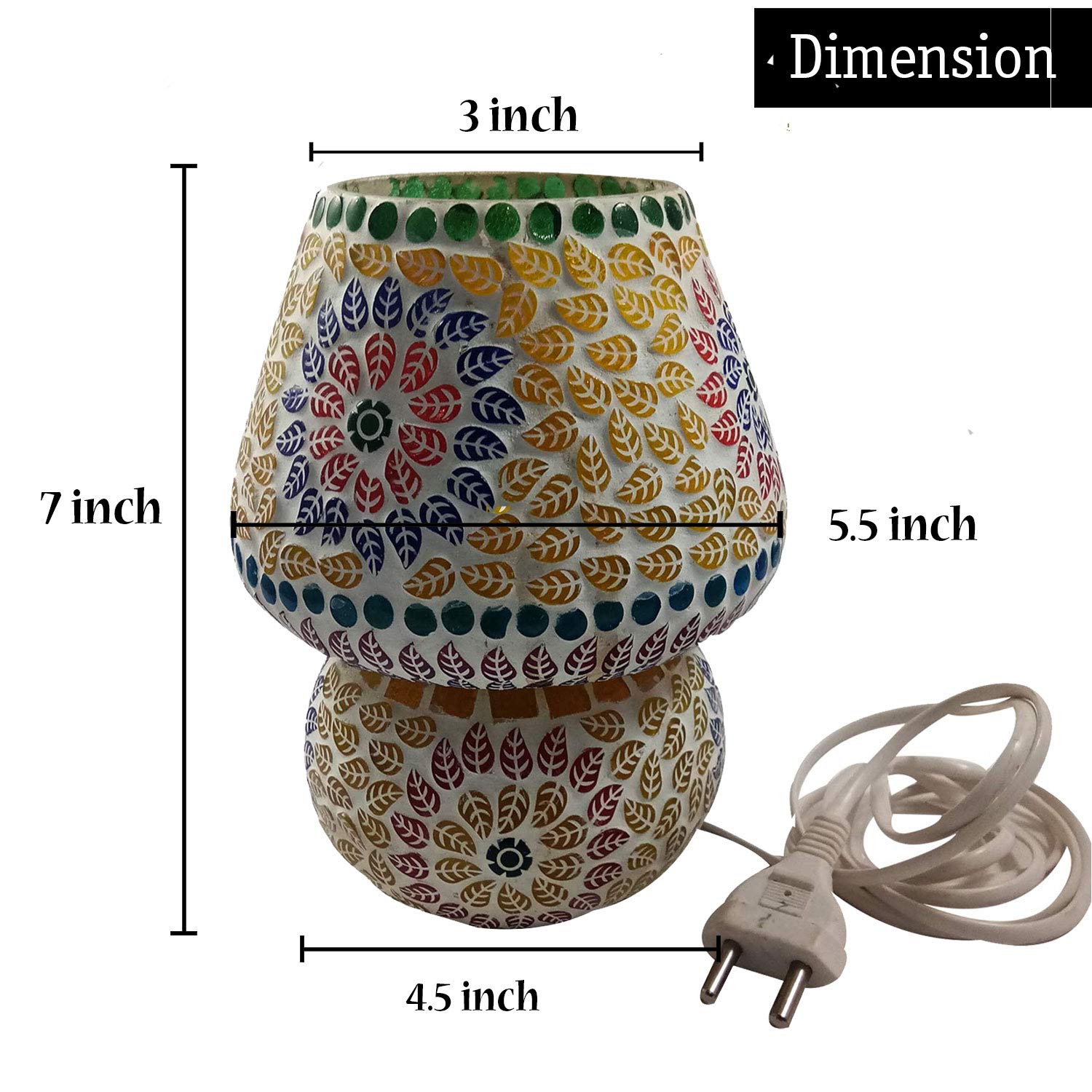 Handmade Mosaic Table Lamp - Award-Winning Indian Artisan Crafted, Electric Desk Lamp for Home & Office Decor | Perfect Gift for Housewarming, Birthday & Wedding