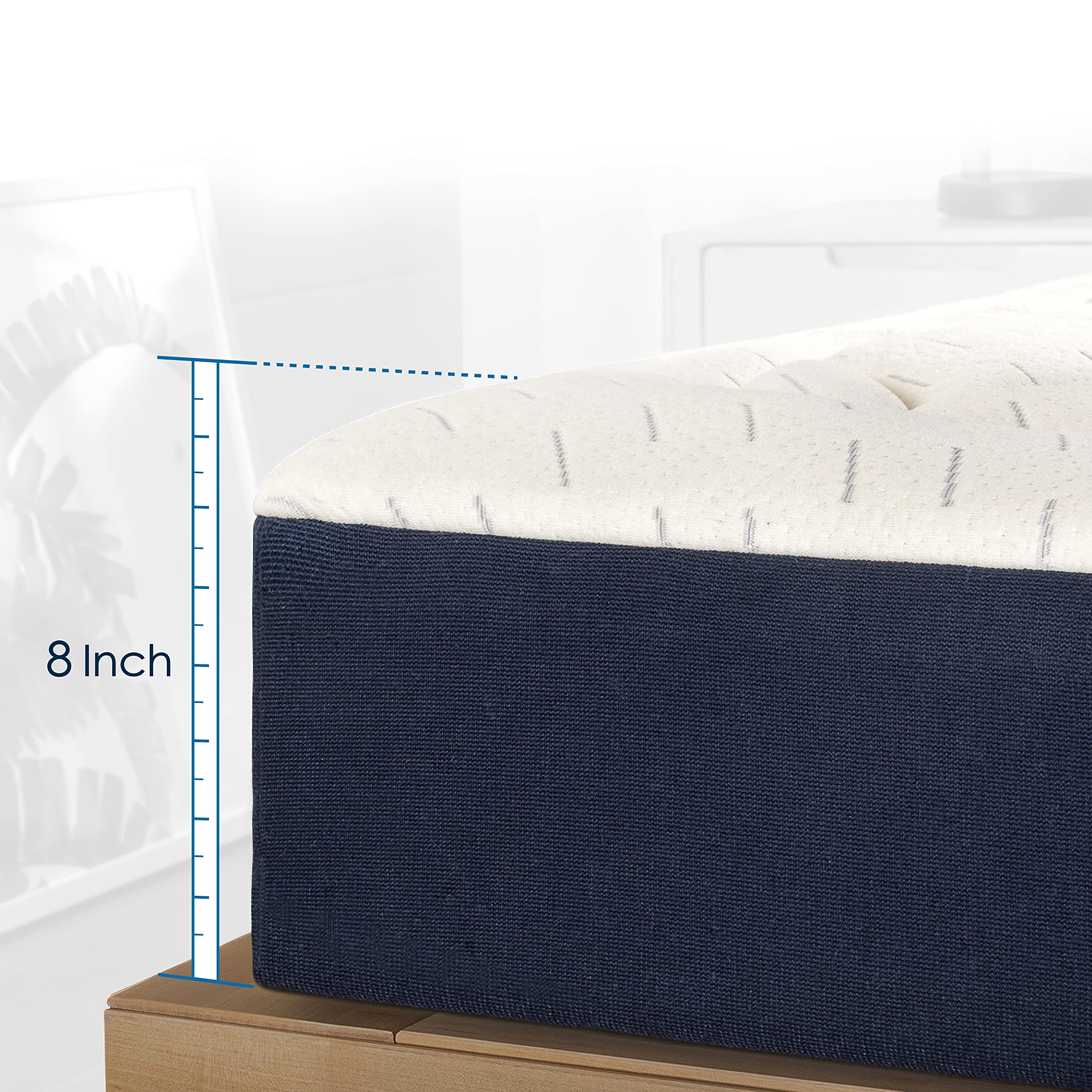 8 Inch Memory Foam Mattress with Plush Pillow Top - Green Tea & Copper Infused, CertiPUR-US Certified, Full Size Bed Mattress for Back Pain Relief & Pressure Relief - Perfect for Guest Rooms, Dorms & RVs