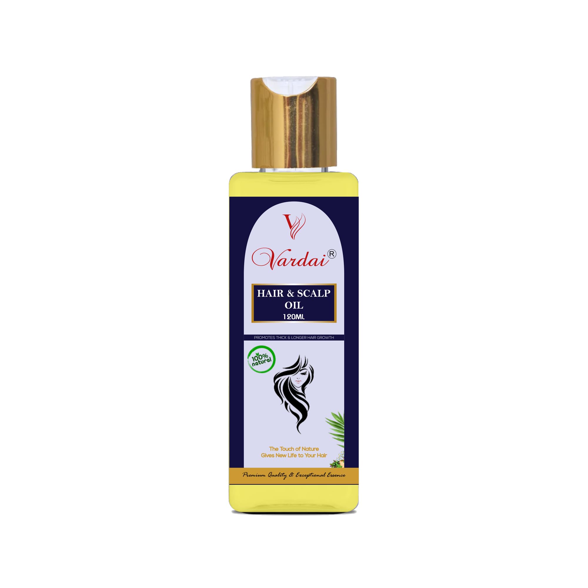 VARDAI Hair & Scalp Oil - Nourishing Treatment for Dry & Damaged Hair - Promotes Moisture, Shine & Strength - Reduces Breakage & Split Ends (120ml) - Perfect for Daily Hair Care & Scalp Massage