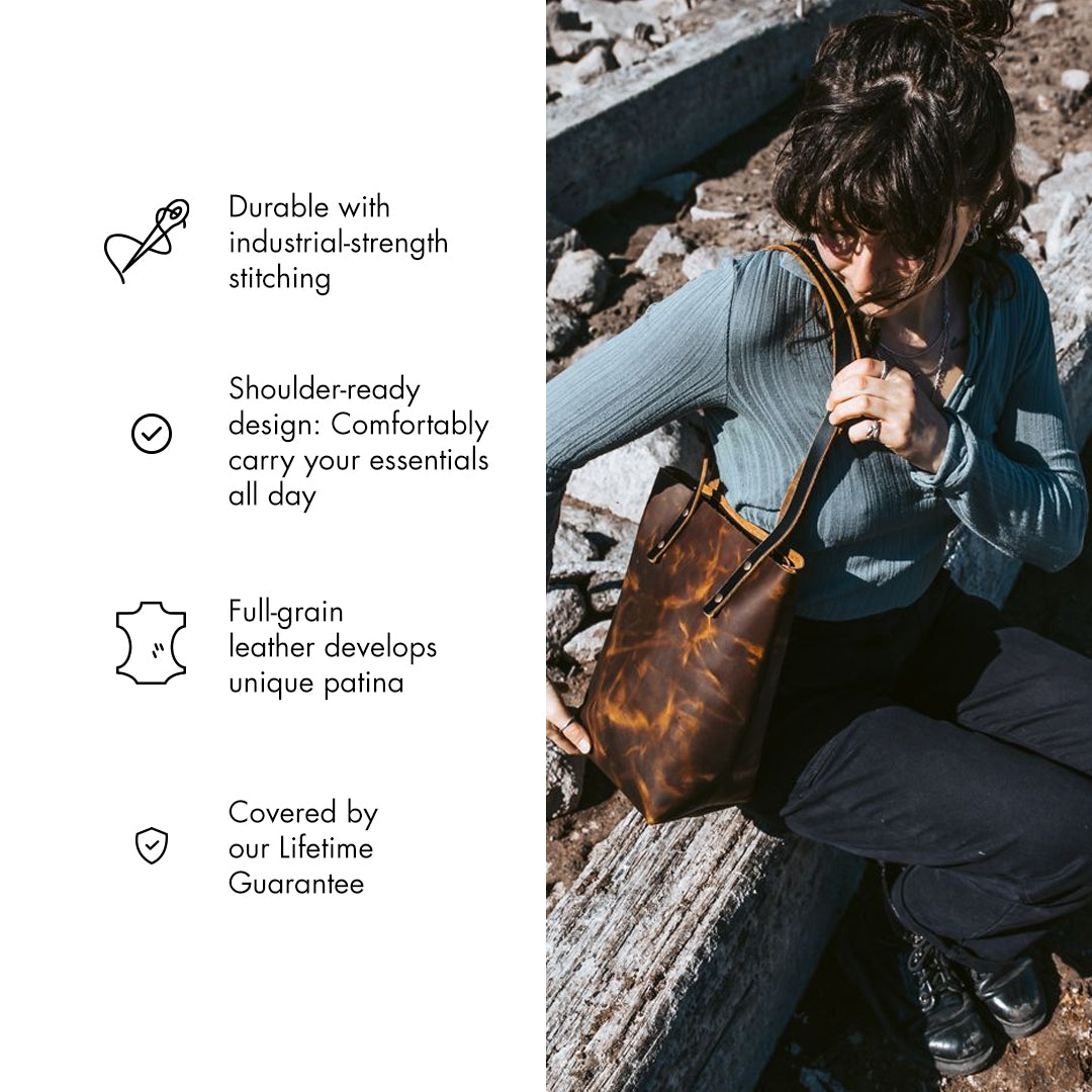 Premium Genuine Leather Tote Bag for Women - Stylish & Durable Everyday Carryall | Perfect for Work, Travel & Shopping