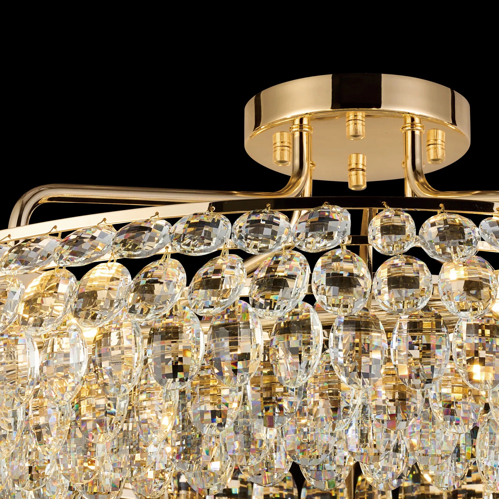 Consten Semi Flush Ring Ceiling Light Fixture with E14 Socket - Perfect for Bedroom, Hallway & Small Space Lighting