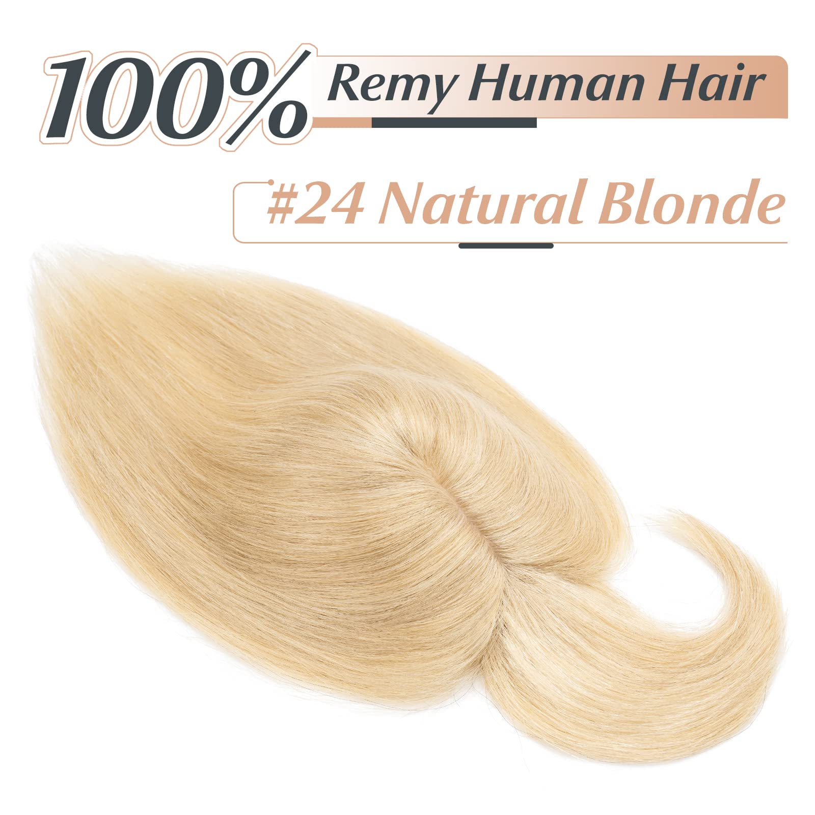 Benehair 100% Remy Human Hair Toppers for Women with Bangs | 150% Density Handmade Silk Base Clip-In Hairpiece | Natural Blonde 12 Inch | Covers Thinning Hair & Gray Hair | Perfect for Daily Wear, Special Occasions & Hair Loss Solutions