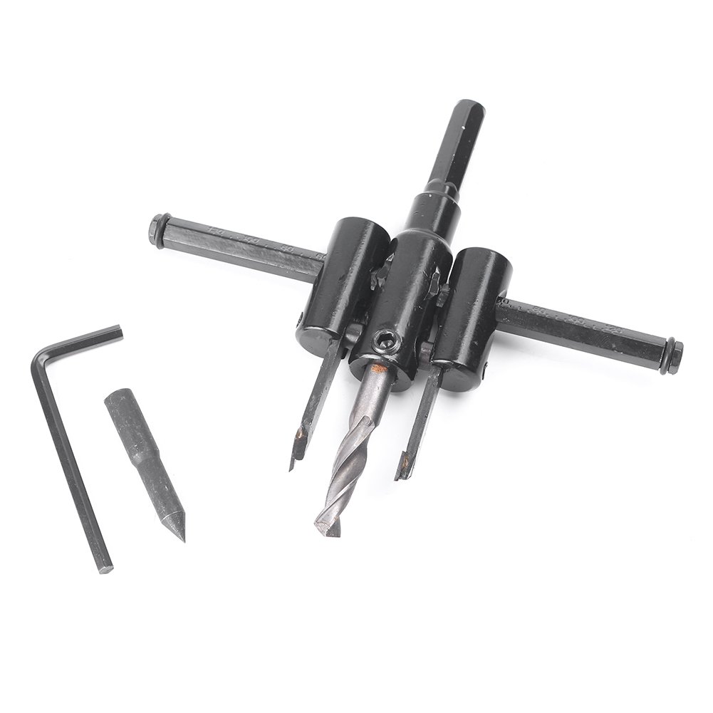 30-120mm Adjustable Circle Hole Cutter Saw Drill Bit Kit - Heavy Duty Metal & Wood Hole Saw for DIY Projects | Perfect for Carpentry, Plumbing & Electrical Work