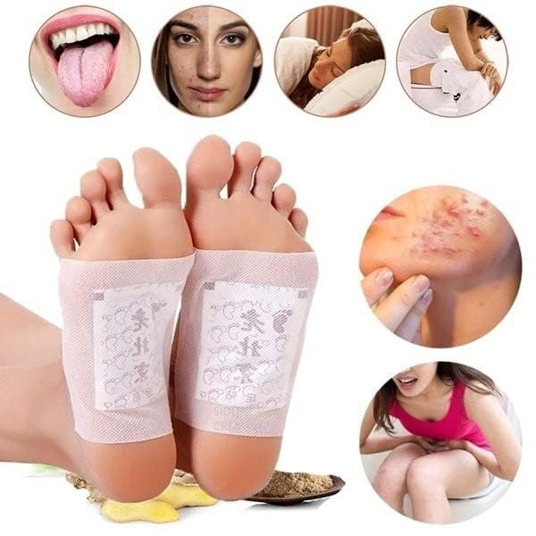 CHIMMET Natural Bamboo Vinegar Ginger Foot Pads - Detox Cleansing Foot Patches for Stress Relief, Better Sleep & Pain Relief | Remove Toxins, Improve Circulation | 10-Pack Foot Care Pads for Relaxation After Workout, Travel or Long Day on Feet