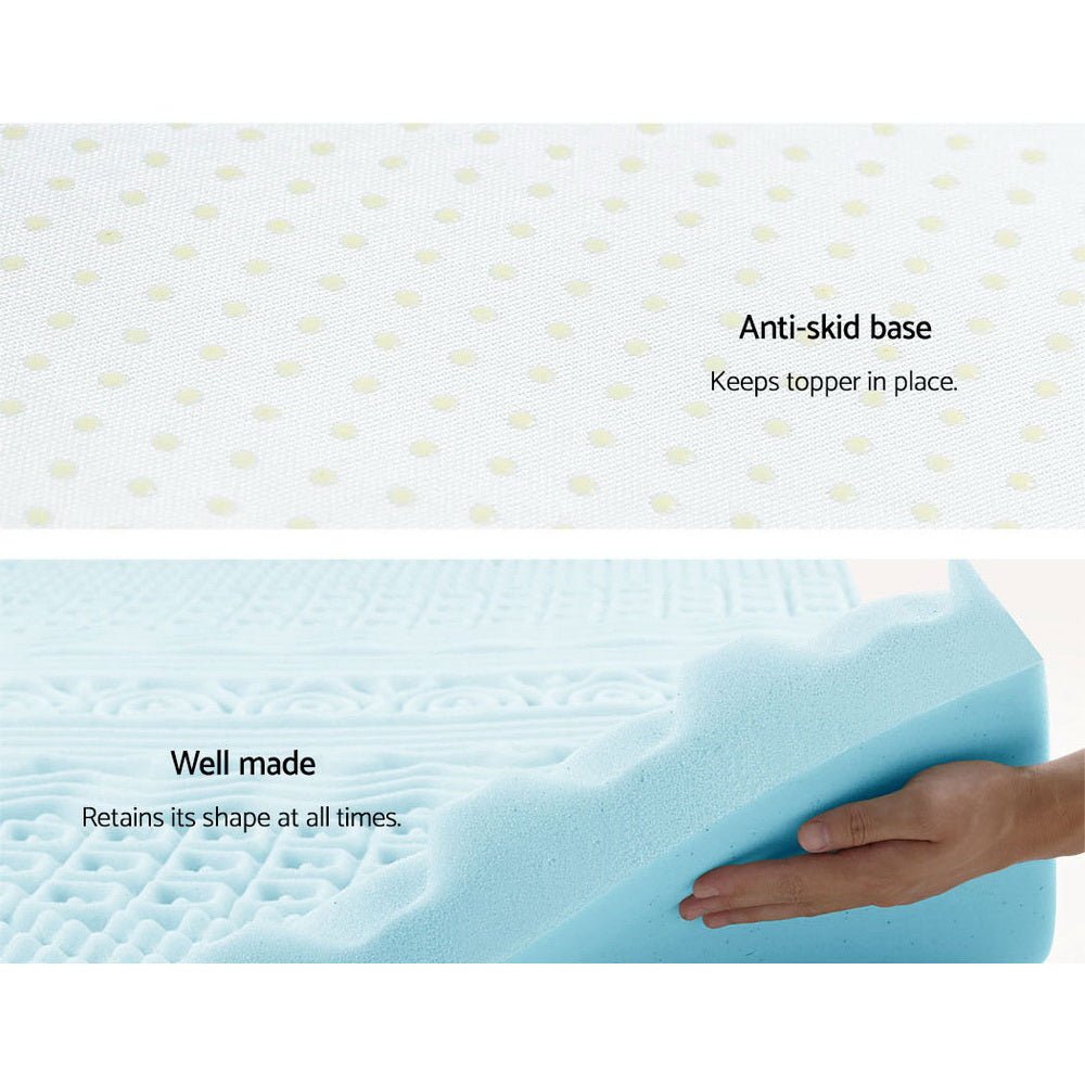 11-Zone Memory Foam Mattress Topper 8cm King Size - Pressure Relief & Back Support for Side, Back & Stomach Sleepers - Perfect for Bedroom, Guest Room & Dorm Use
