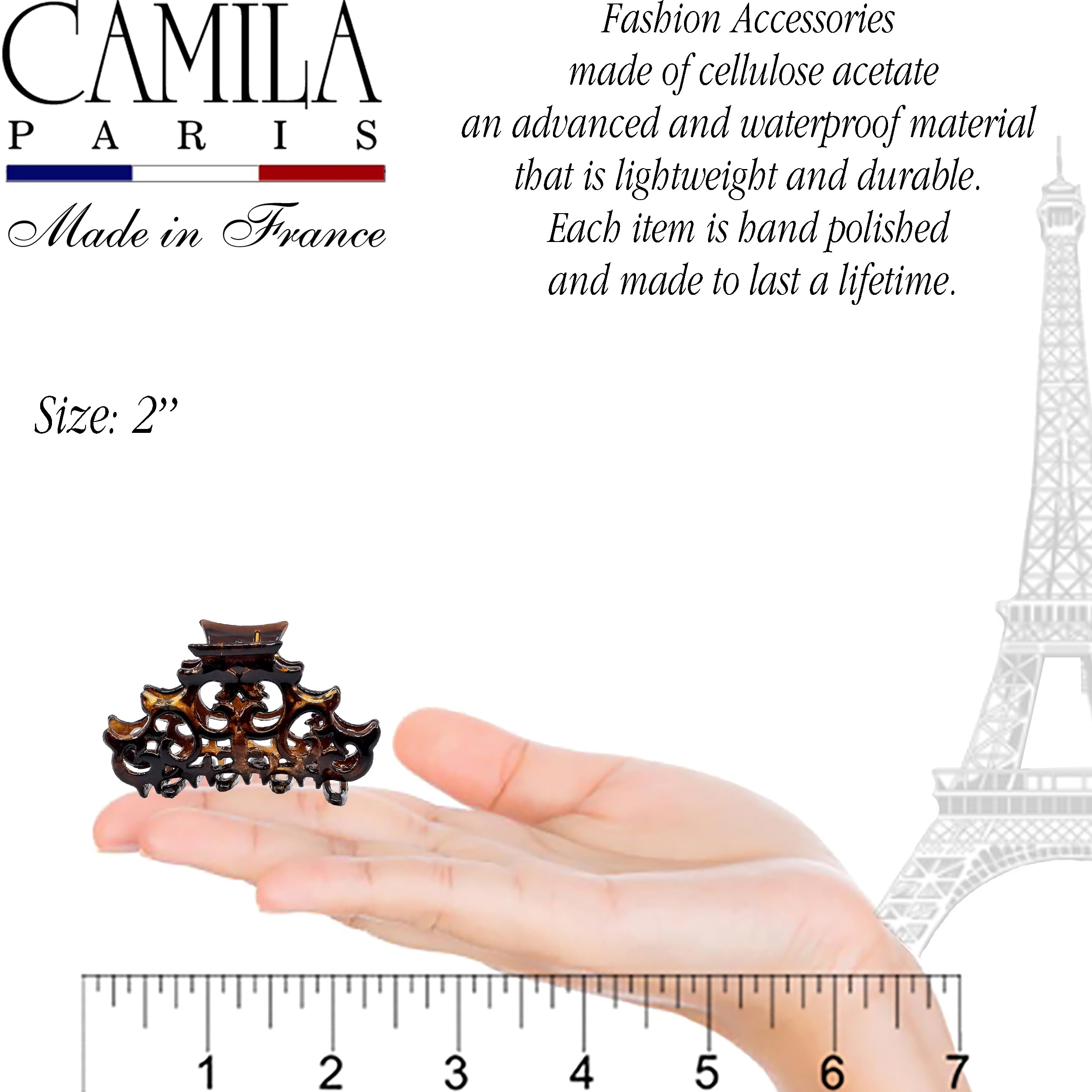Camila Paris NV106 French Hair Claw Clip for Women & Girls | Strong Hold No-Slip Grip | Fashion Hair Accessories | Durable & Stylish | Made in France | Perfect for Work, Parties & Everyday Use