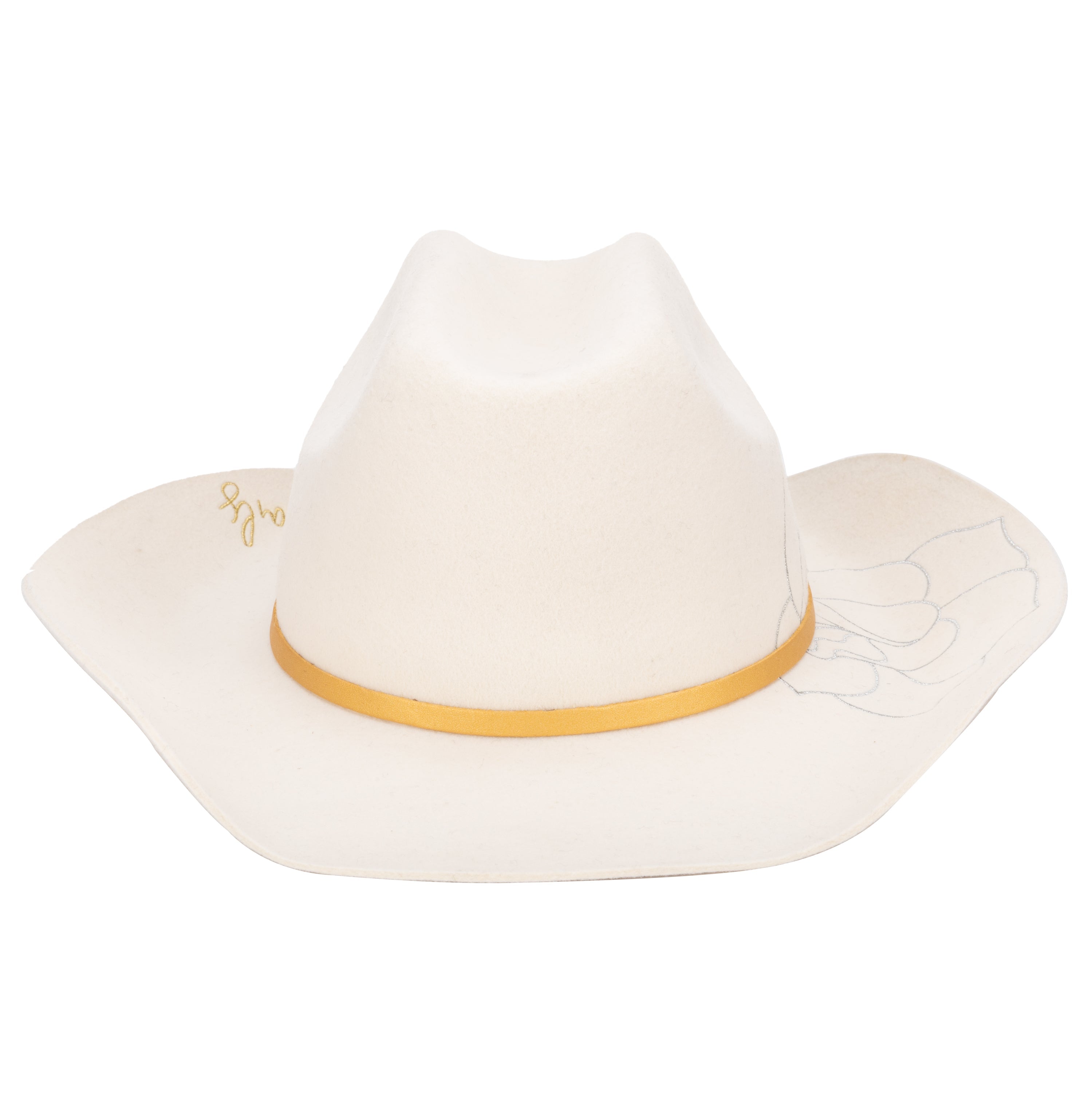 Love Never Fails Women's Embroidered Rose Felt Cowboy Hat - Perfect for Western Fashion, Country Concerts & Outdoor Adventures
