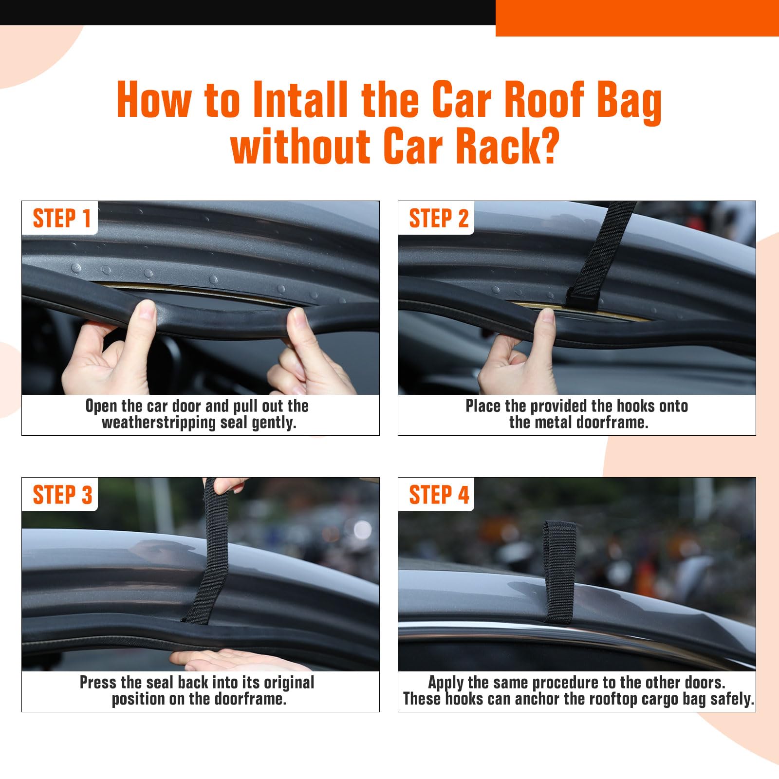 ACLONG 21 Cubic Feet Waterproof Rooftop Cargo Carrier Bag - 840D Heavy Duty Car Roof Storage for SUVs, Sedans & Trucks with Anti-Slip Mat, 6 Door Hooks & Combination Lock (F-CPAMZ00440-AC) - Perfect for Road Trips, Camping & Luggage Storage